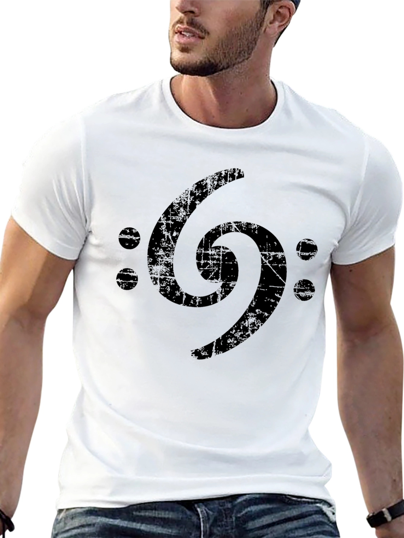 Bass Clef Symbol Graphic Tee - Black