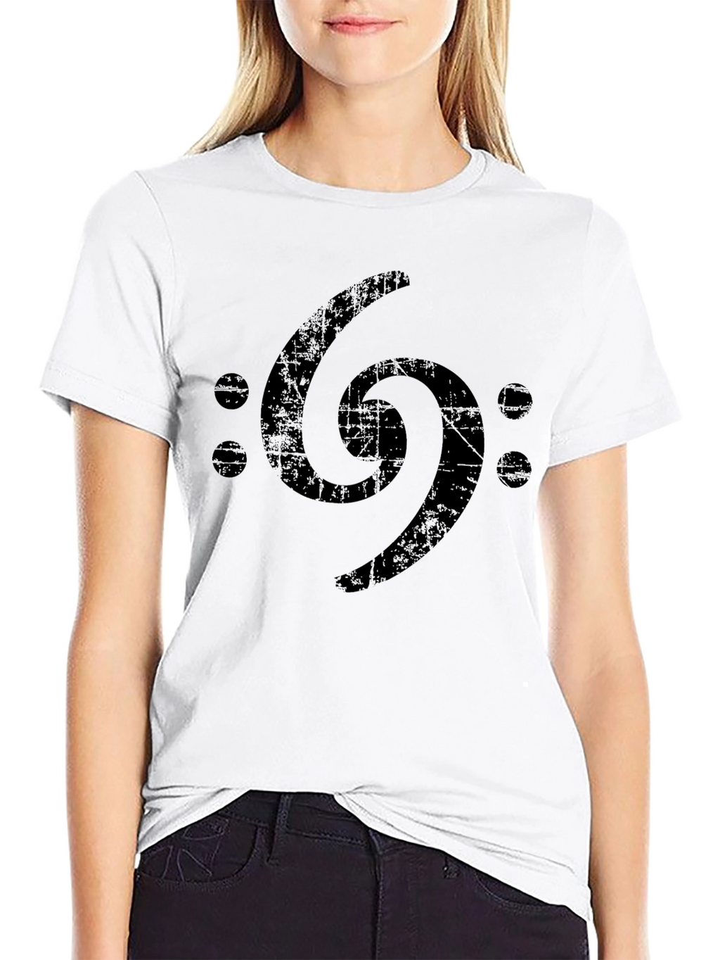 Bass Clef Symbol Graphic Tee - Black