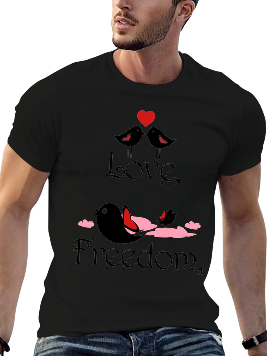 Love and Freedom Graphic T-Shirt