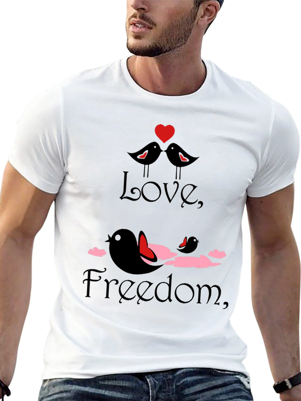 Love and Freedom Graphic T-Shirt