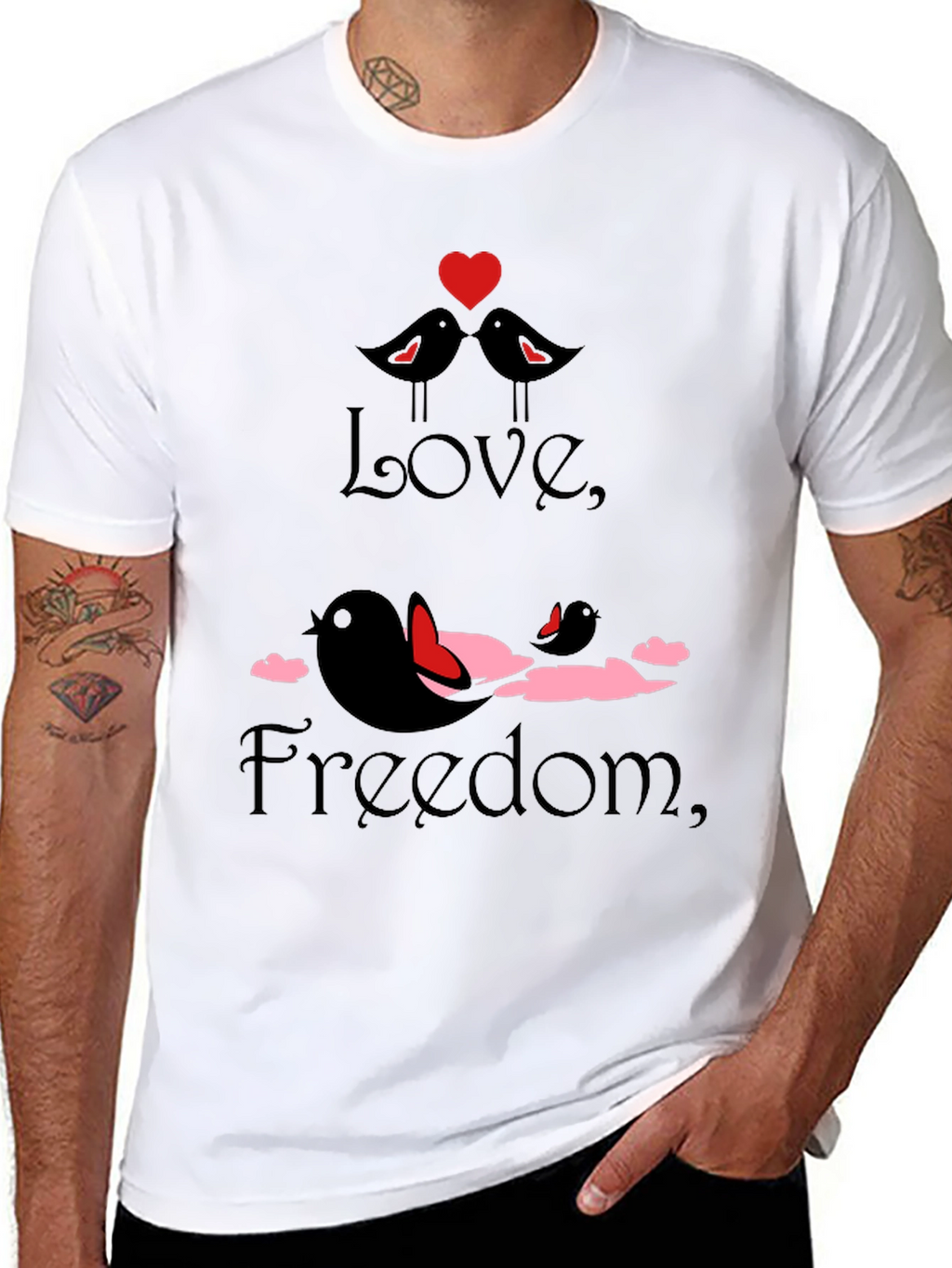 Love and Freedom Graphic T-Shirt