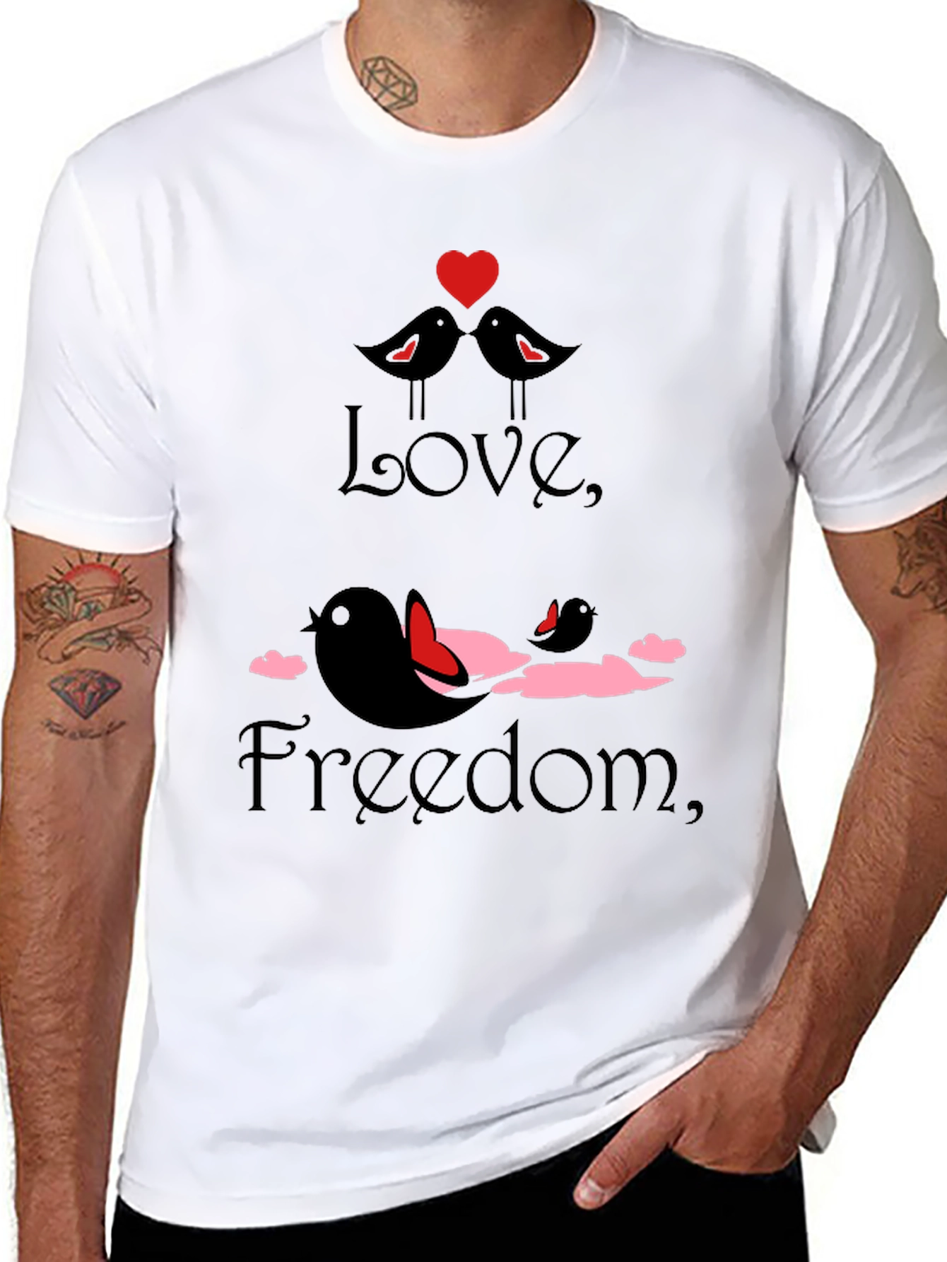 Love and Freedom Graphic T-Shirt