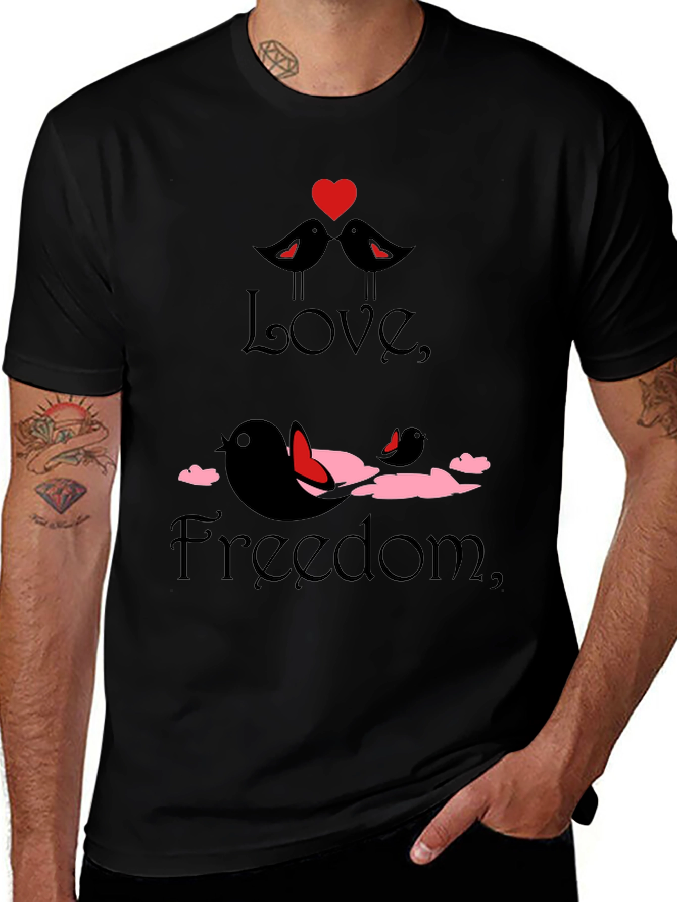 Love and Freedom Graphic T-Shirt