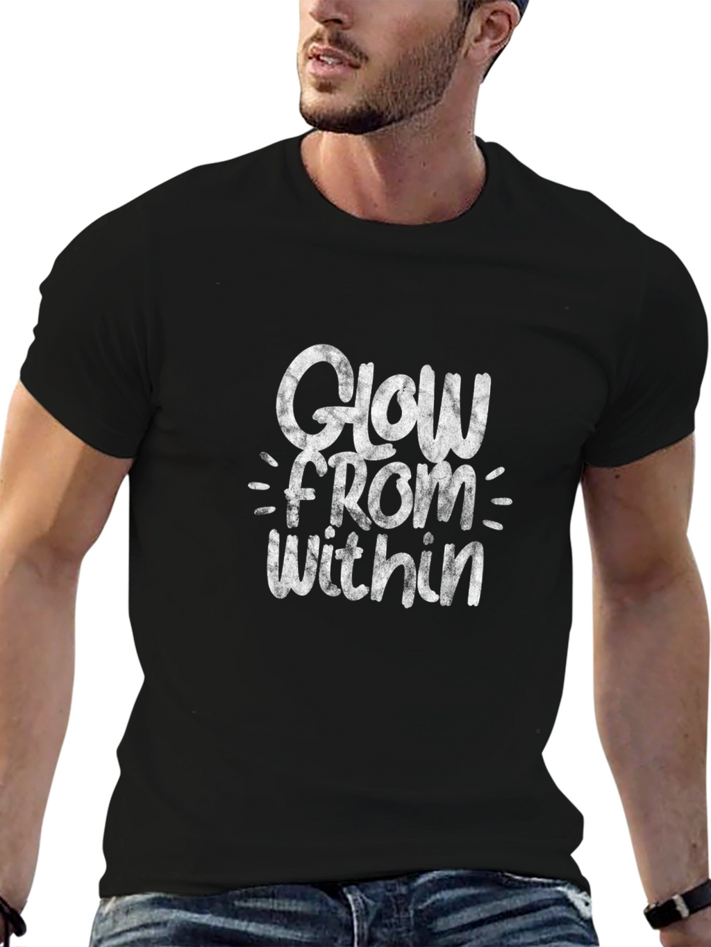 Glow From Within Black Graphic Tee
