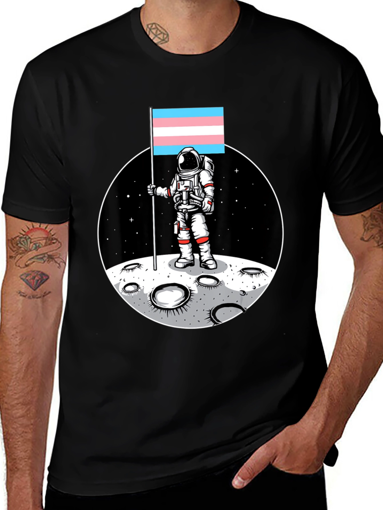 Trans Pride Astronaut T-Shirt - Moon Landing Tee