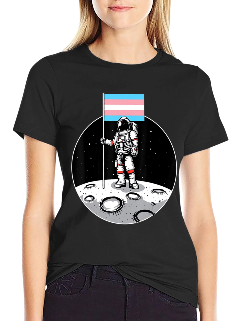 Trans Pride Astronaut T-Shirt - Moon Landing Tee