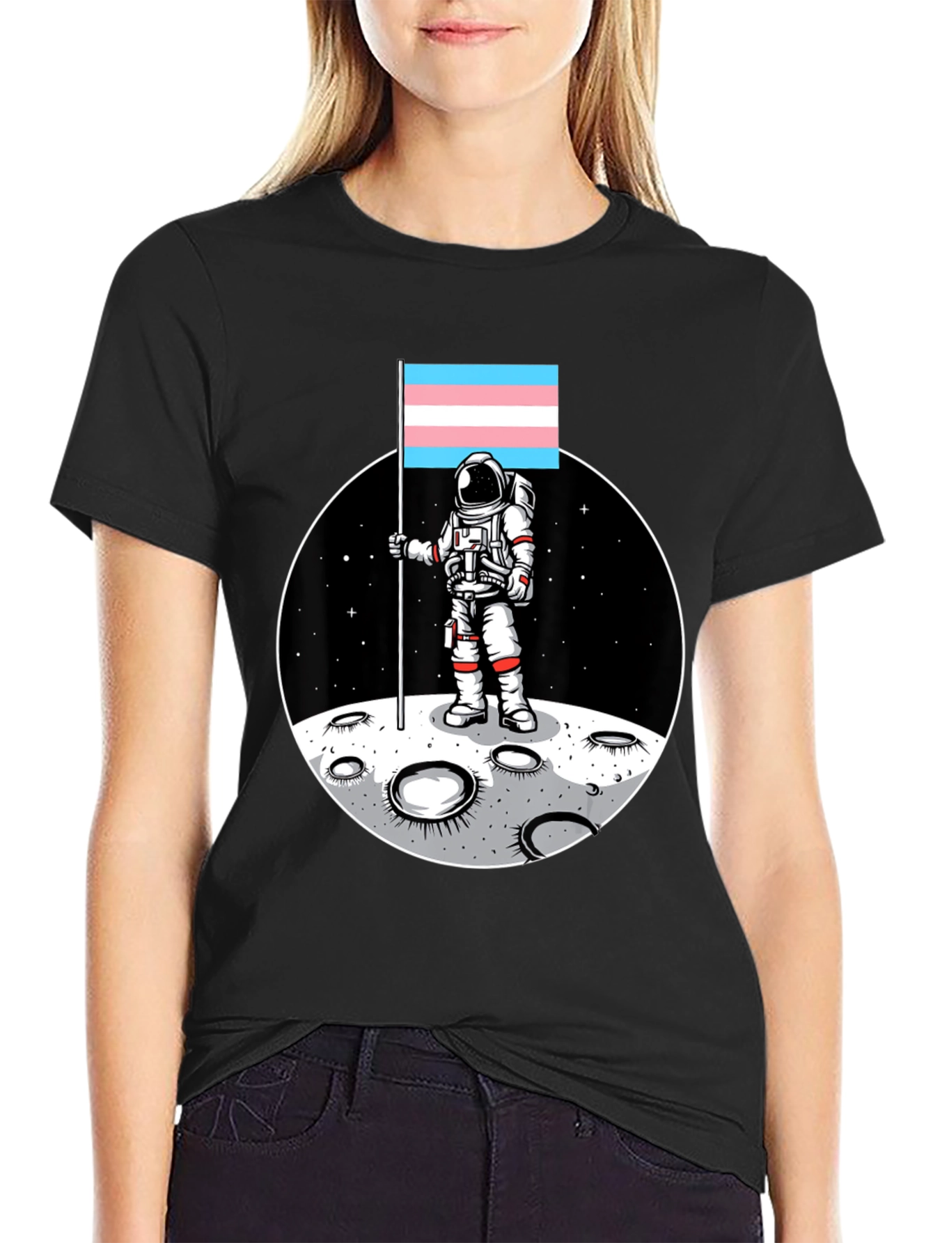 Trans Pride Astronaut T-Shirt - Moon Landing Tee