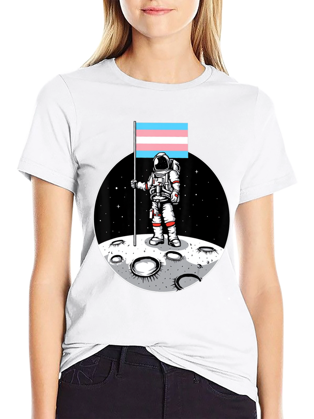 Trans Pride Astronaut T-Shirt - Moon Landing Tee