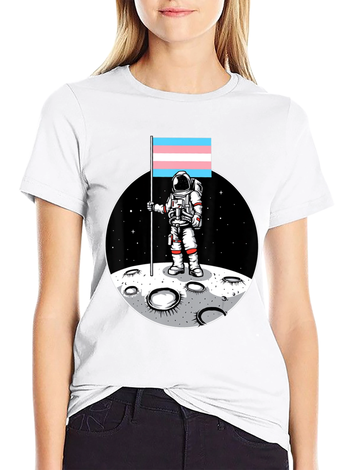 Trans Pride Astronaut T-Shirt - Moon Landing Tee