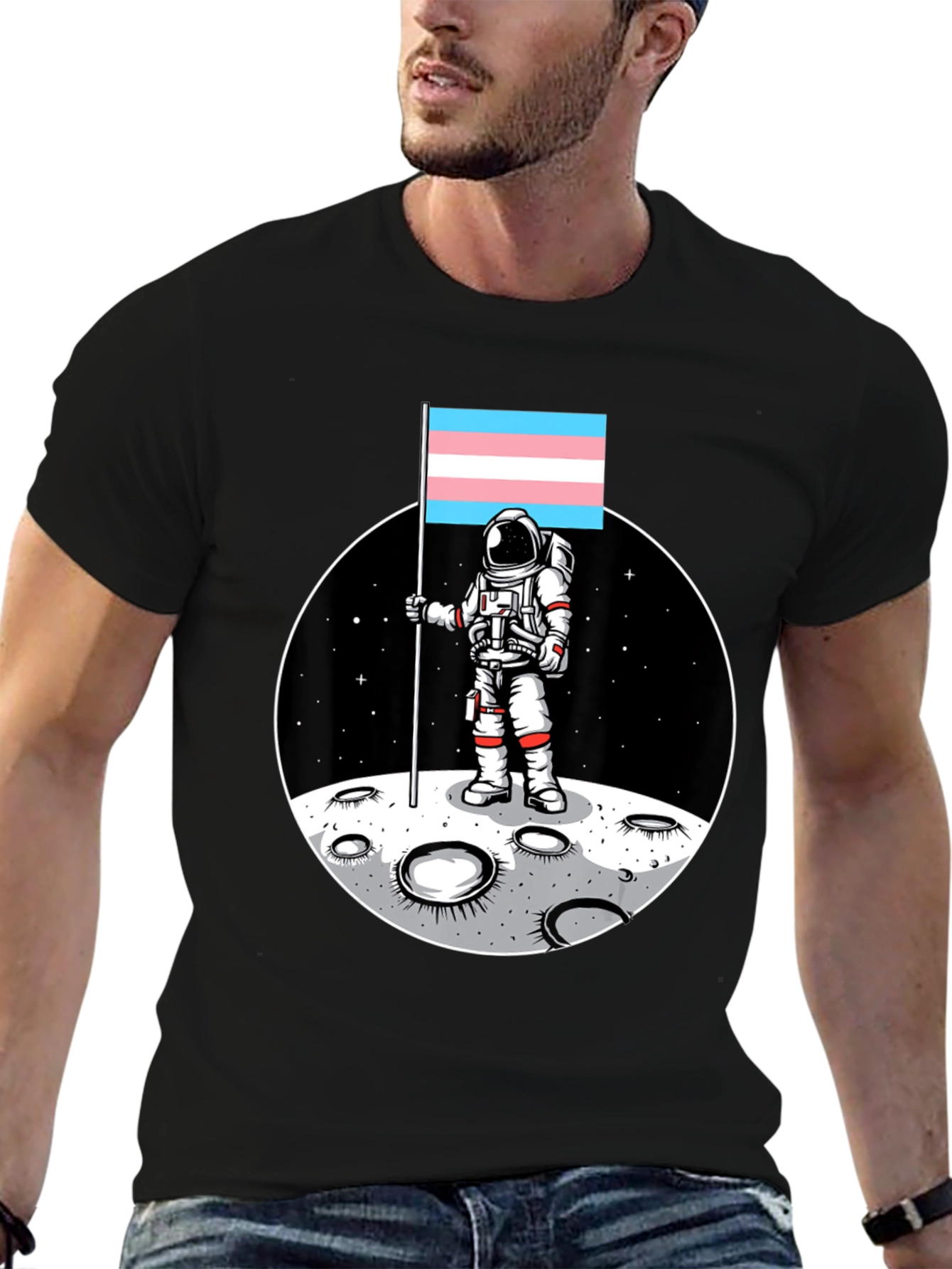 Trans Pride Astronaut T-Shirt - Moon Landing Tee