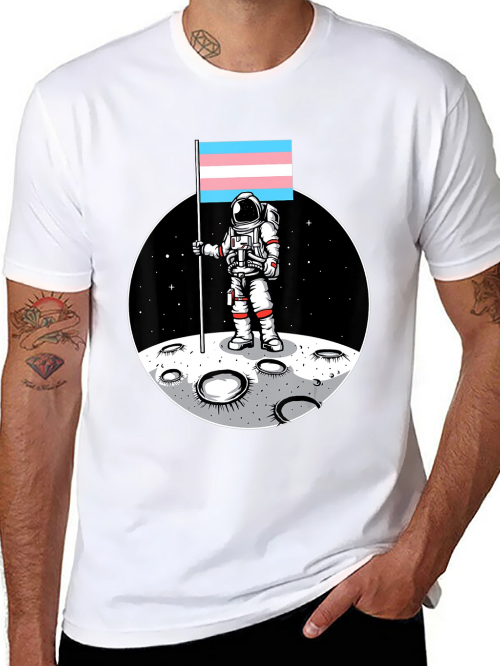 Trans Pride Astronaut T-Shirt - Moon Landing Tee