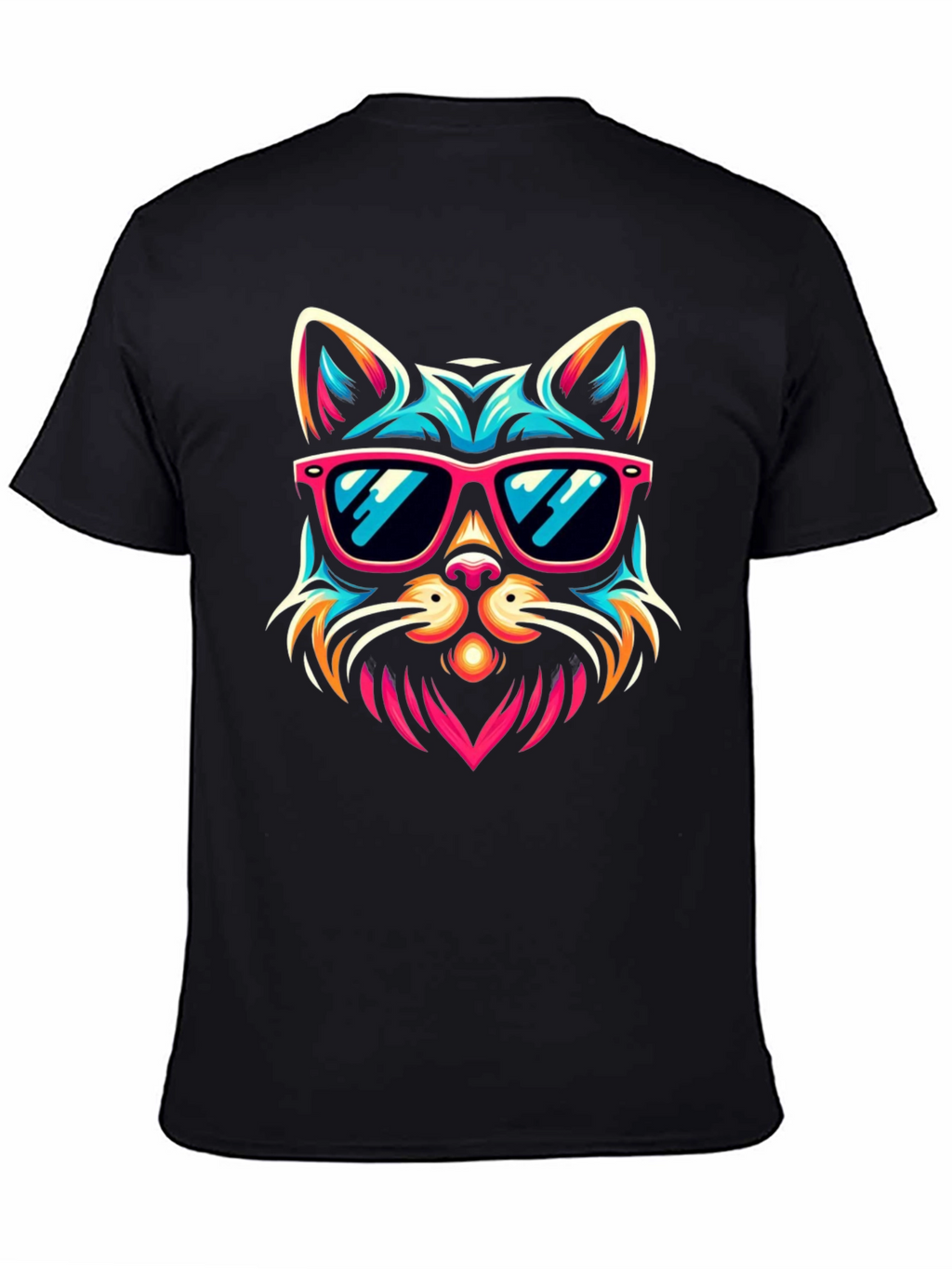 Cool Cat Sunglasses Graphic Tee - Black