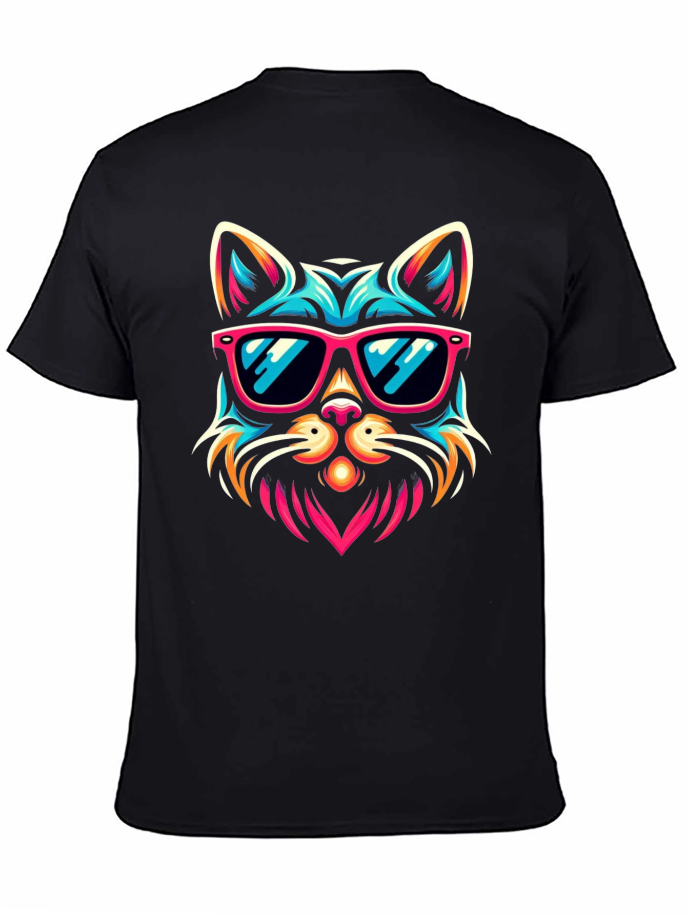 Cool Cat Sunglasses Graphic Tee - Black