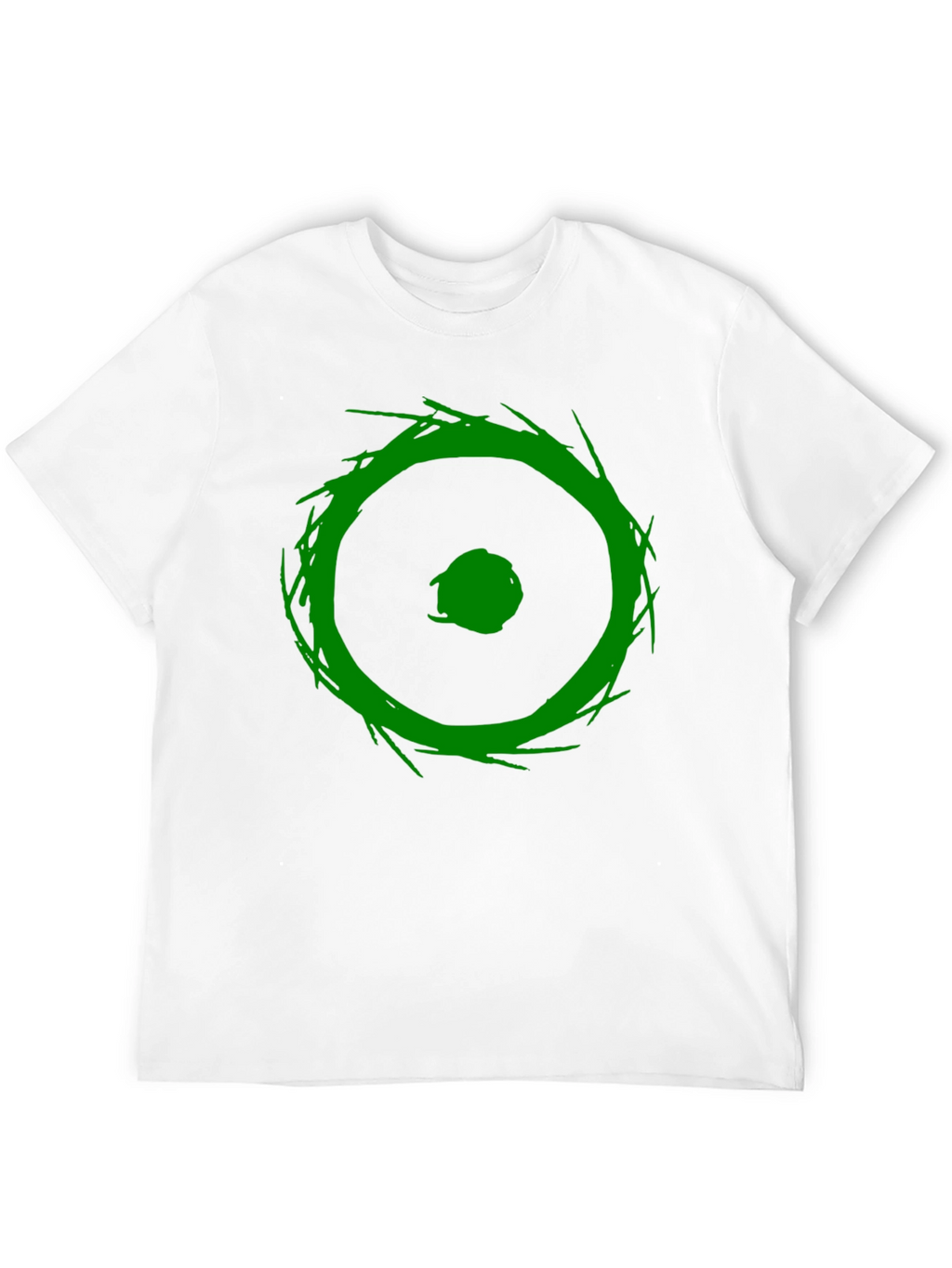 Abstract Green Graphic Print Black T-Shirt