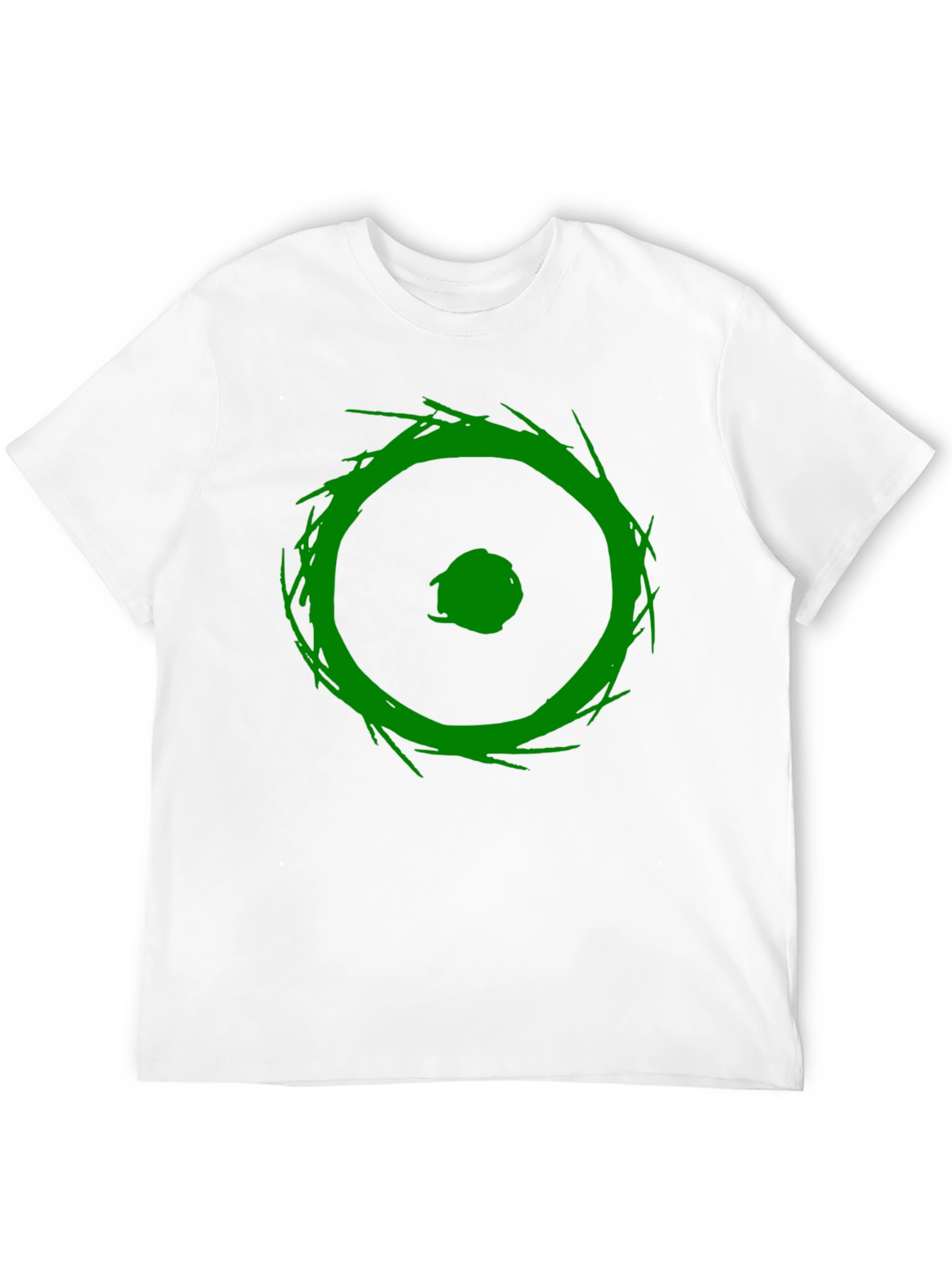 Abstract Green Graphic Print Black T-Shirt