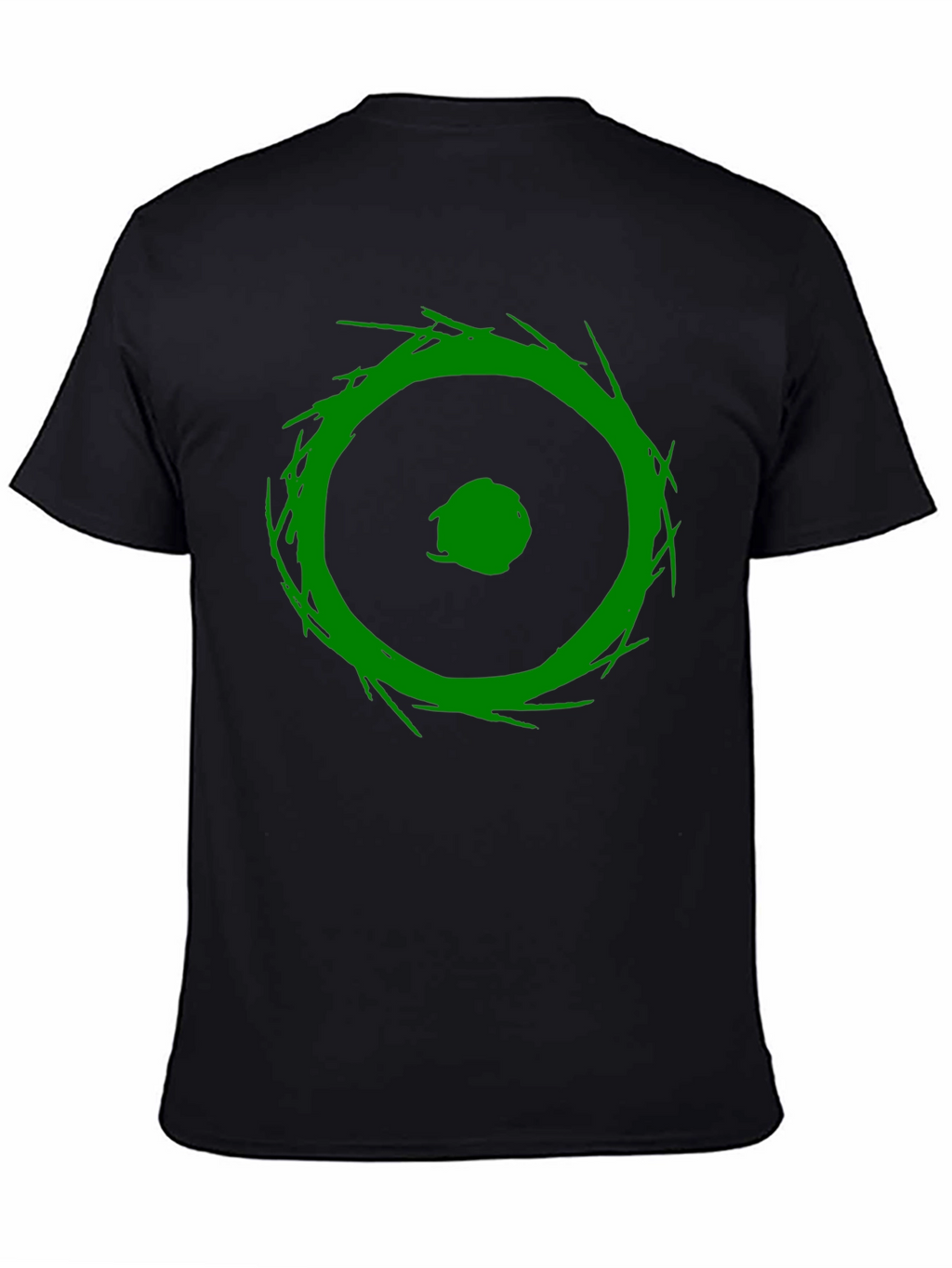 Abstract Green Graphic Print Black T-Shirt