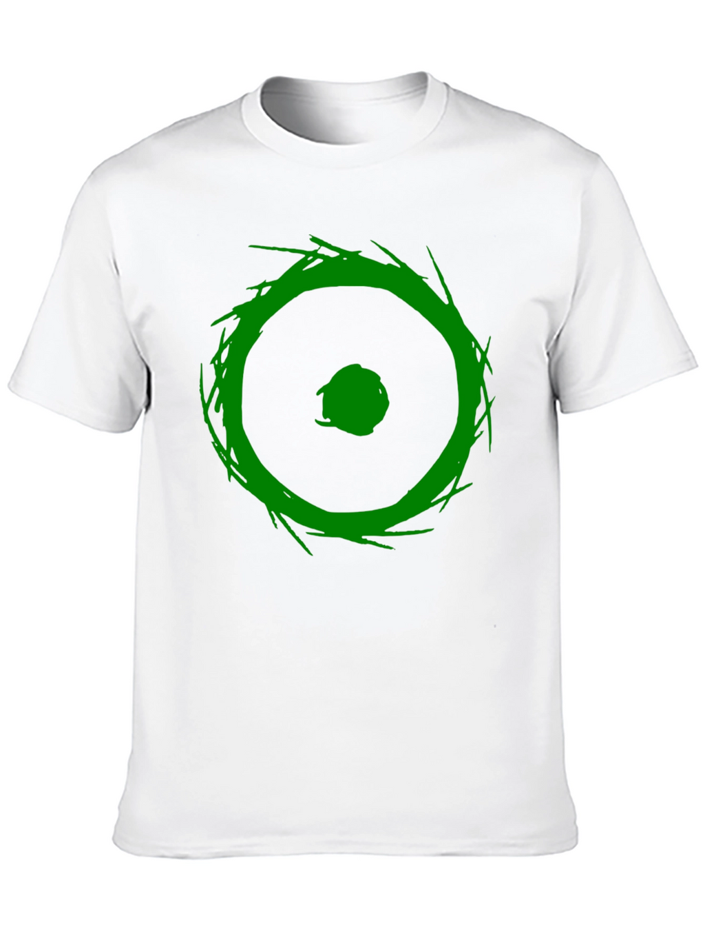 Abstract Green Graphic Print Black T-Shirt