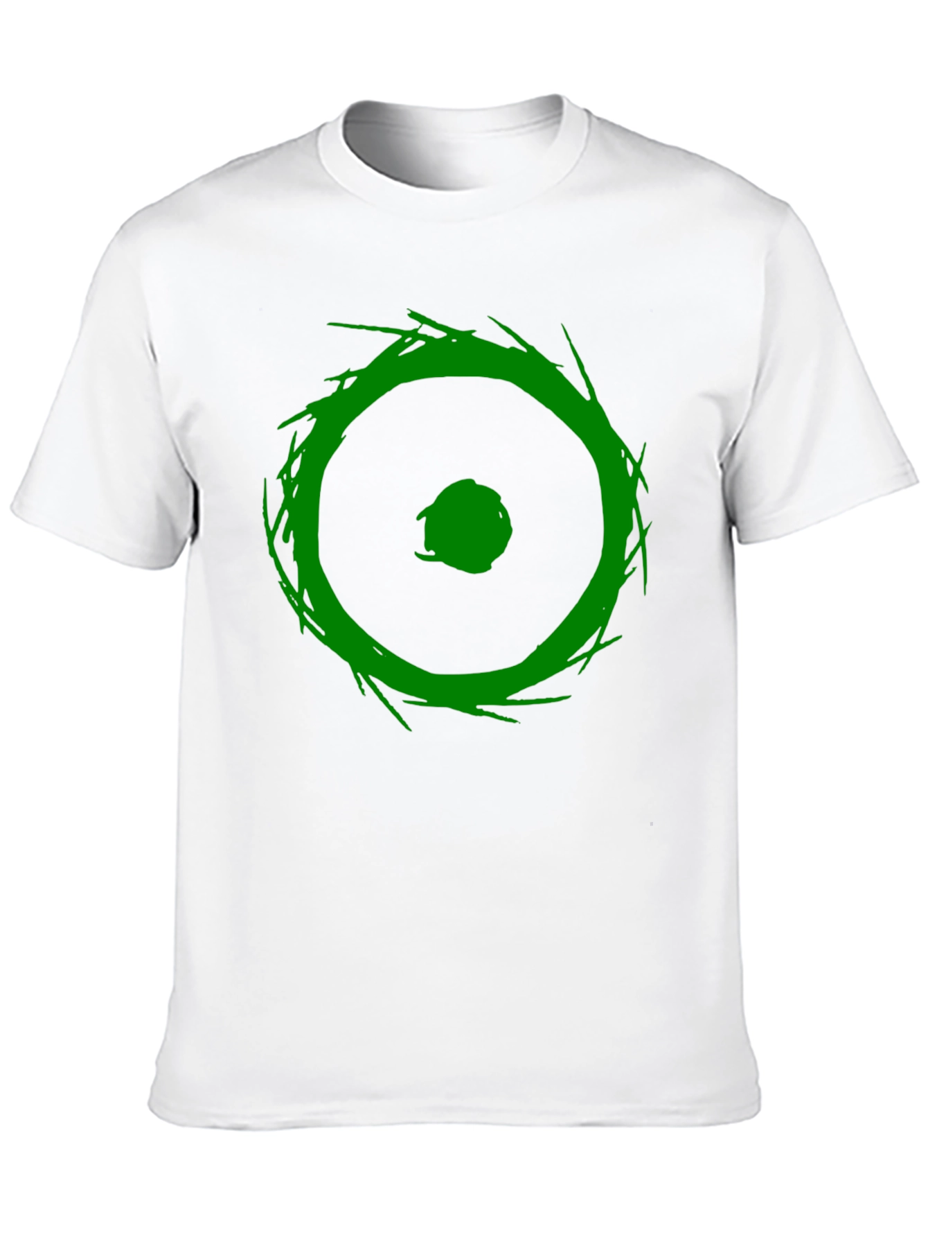 Abstract Green Graphic Print Black T-Shirt