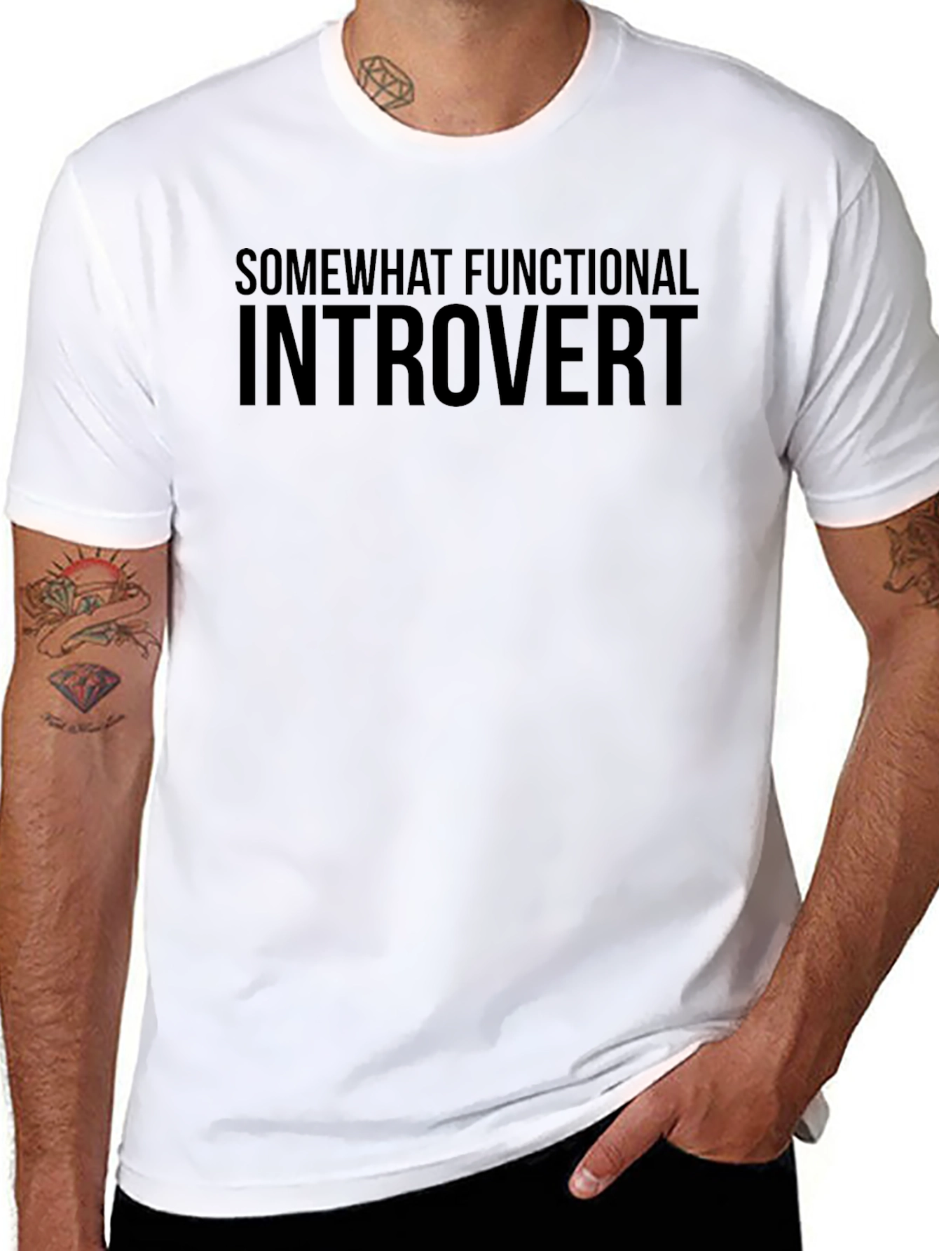 Somewhat Functional Introvert Black T-Shirt