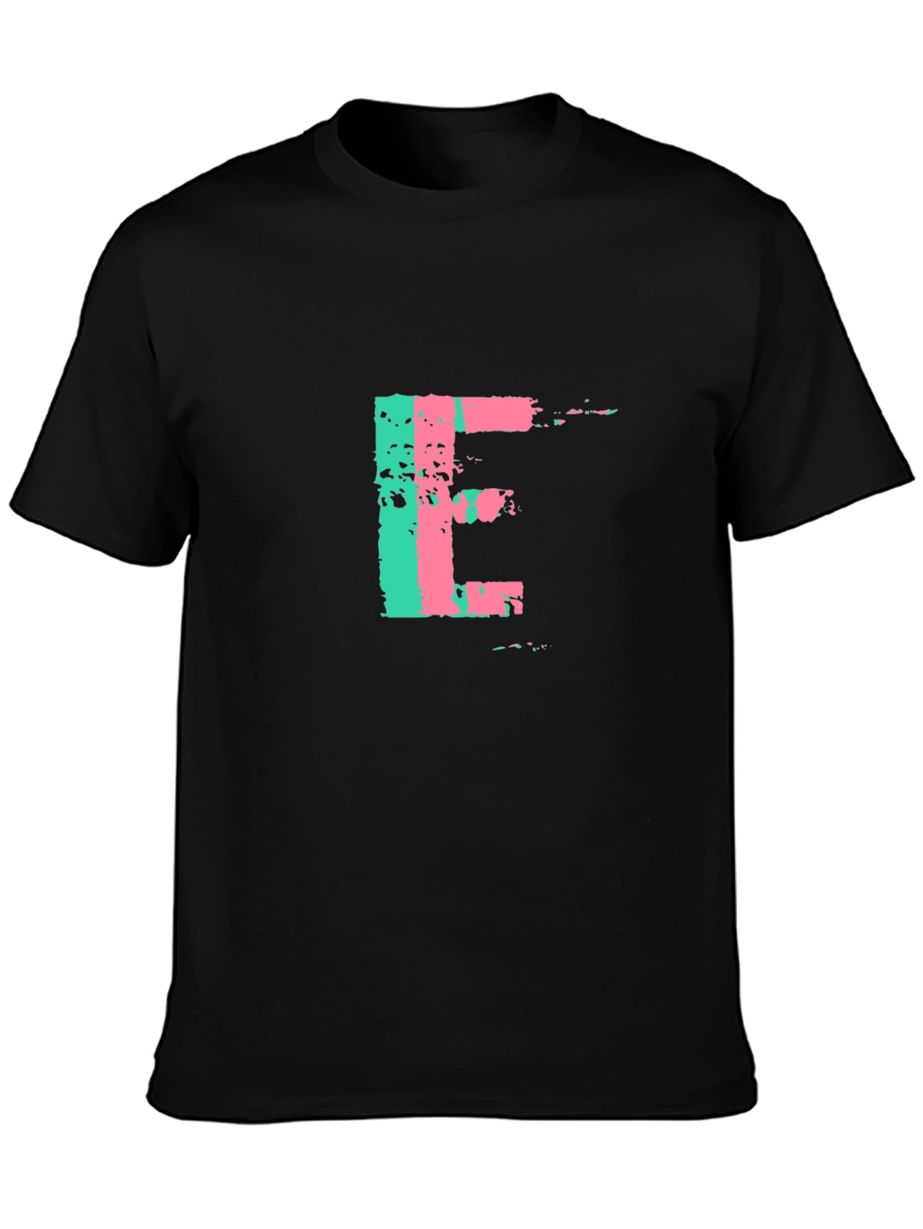 Letter E Graphic Tee - Modern Brushstroke Design