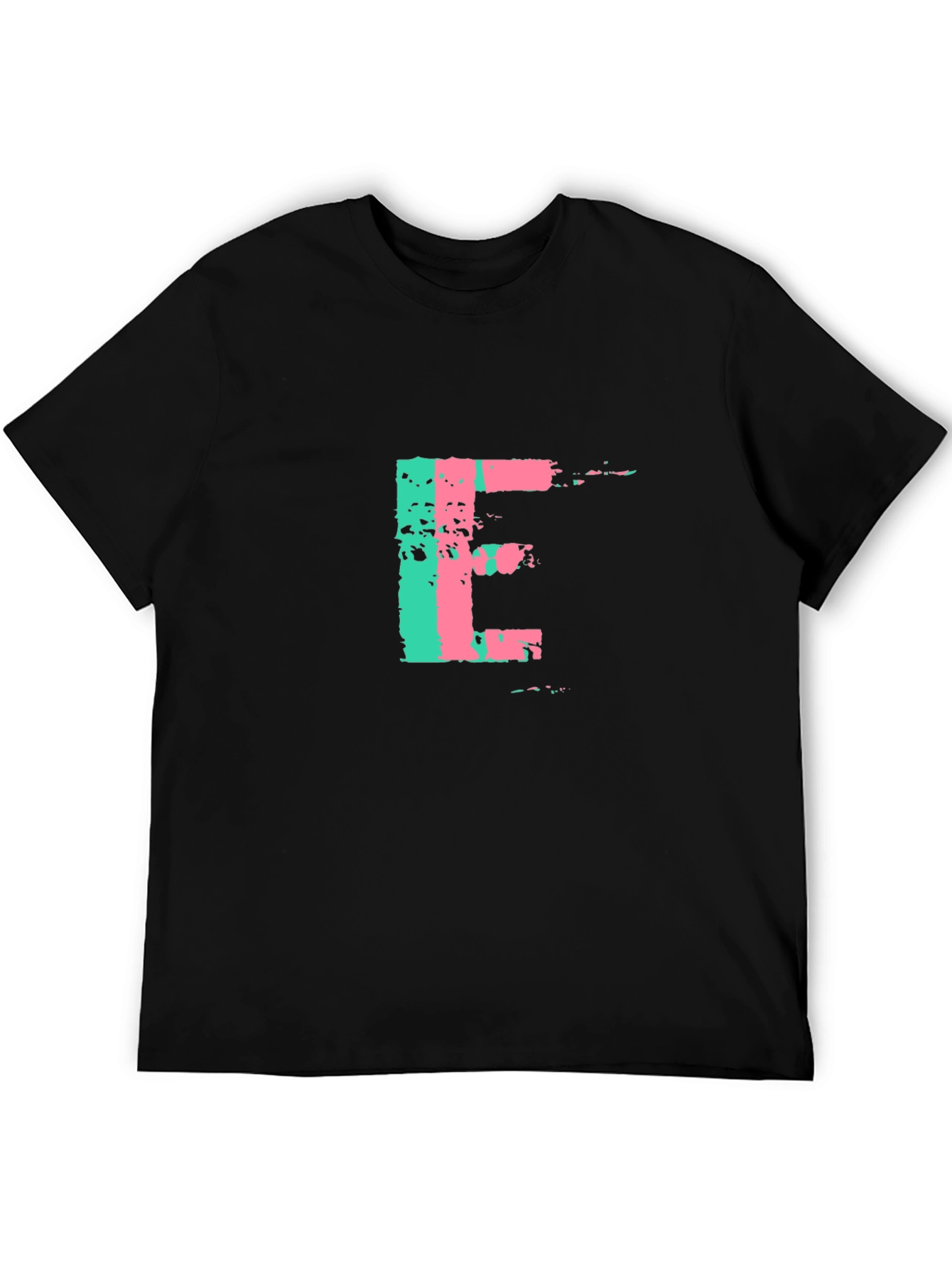 Letter E Graphic Tee - Modern Brushstroke Design
