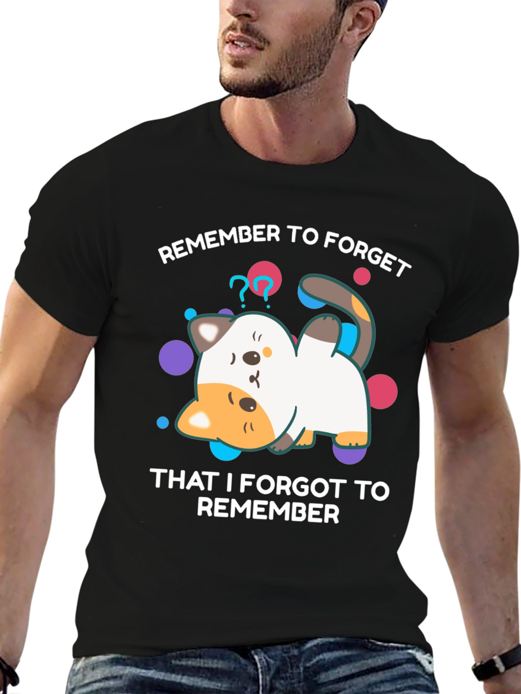 Forgetful Cat T-Shirt - Funny Graphic Tee