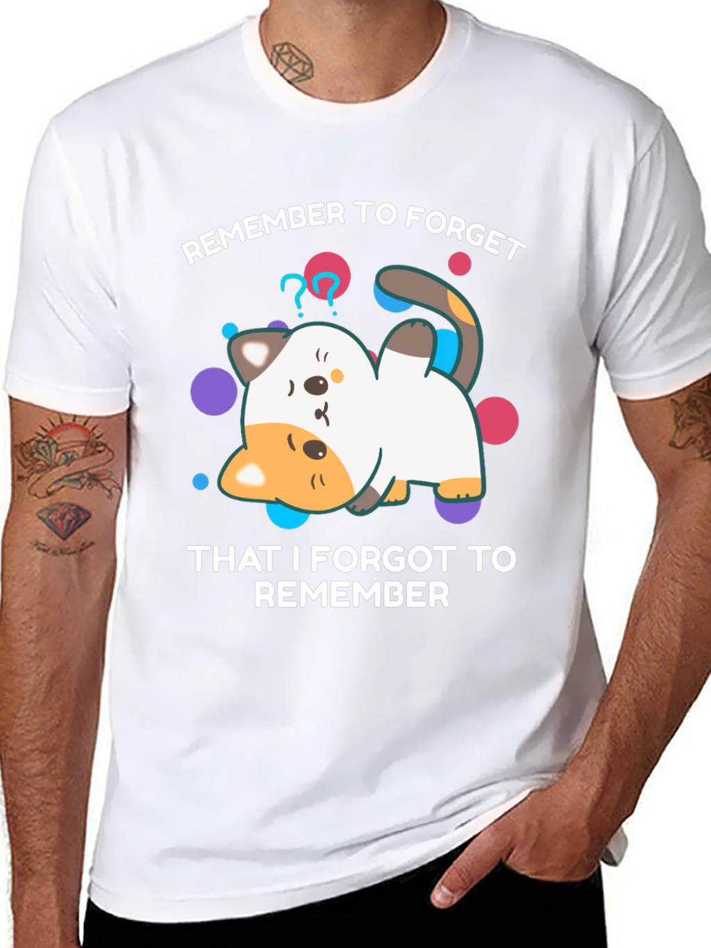 Forgetful Cat T-Shirt - Funny Graphic Tee
