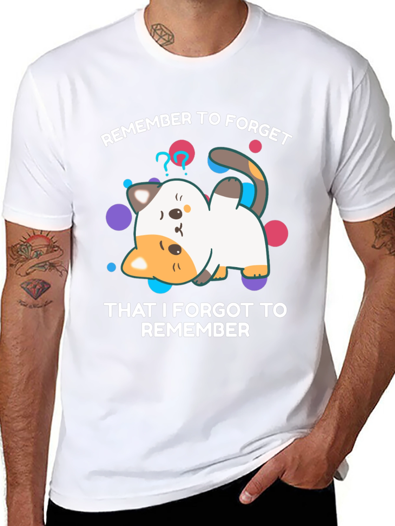 Forgetful Cat T-Shirt - Funny Graphic Tee