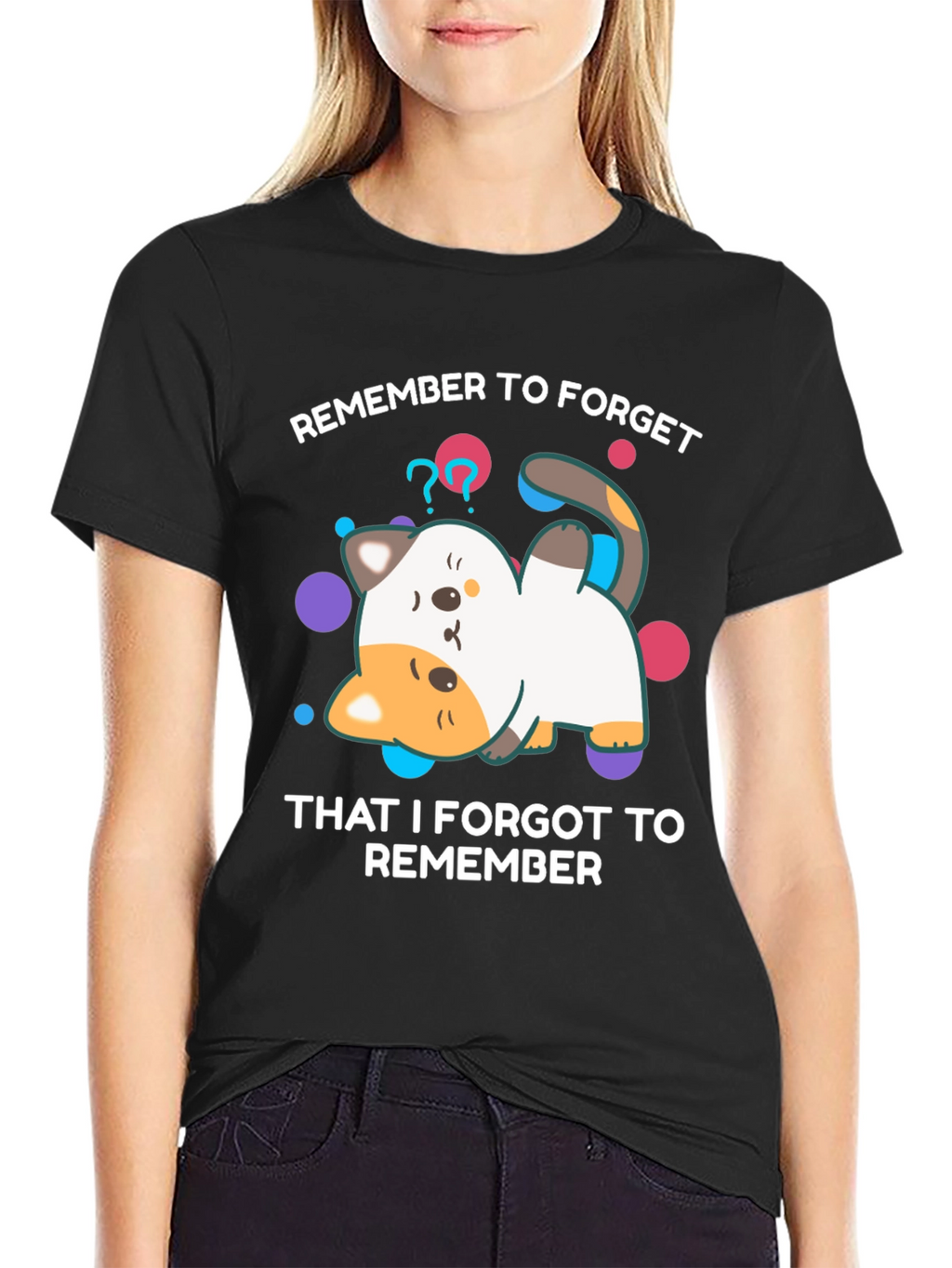 Forgetful Cat T-Shirt - Funny Graphic Tee