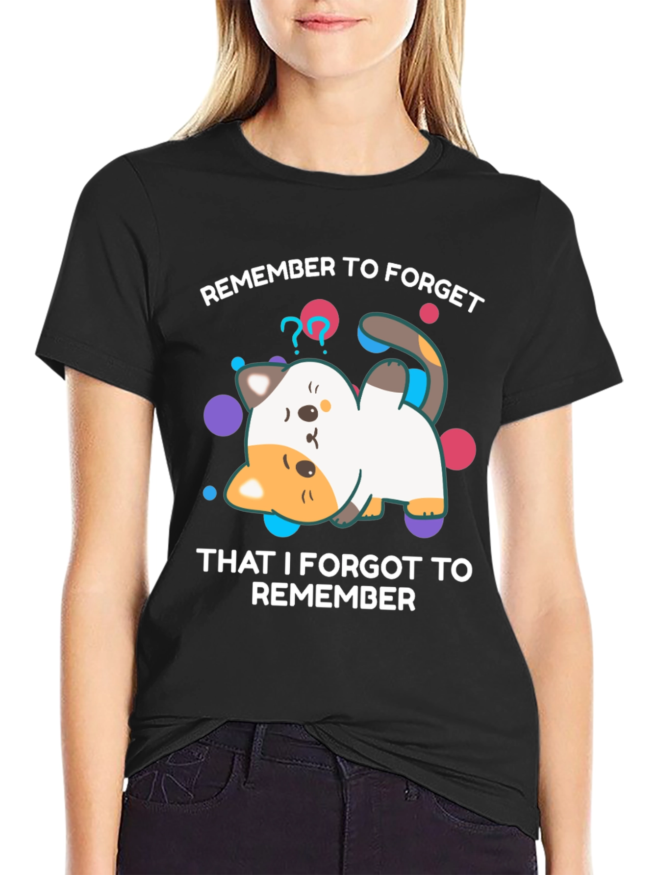 Forgetful Cat T-Shirt - Funny Graphic Tee