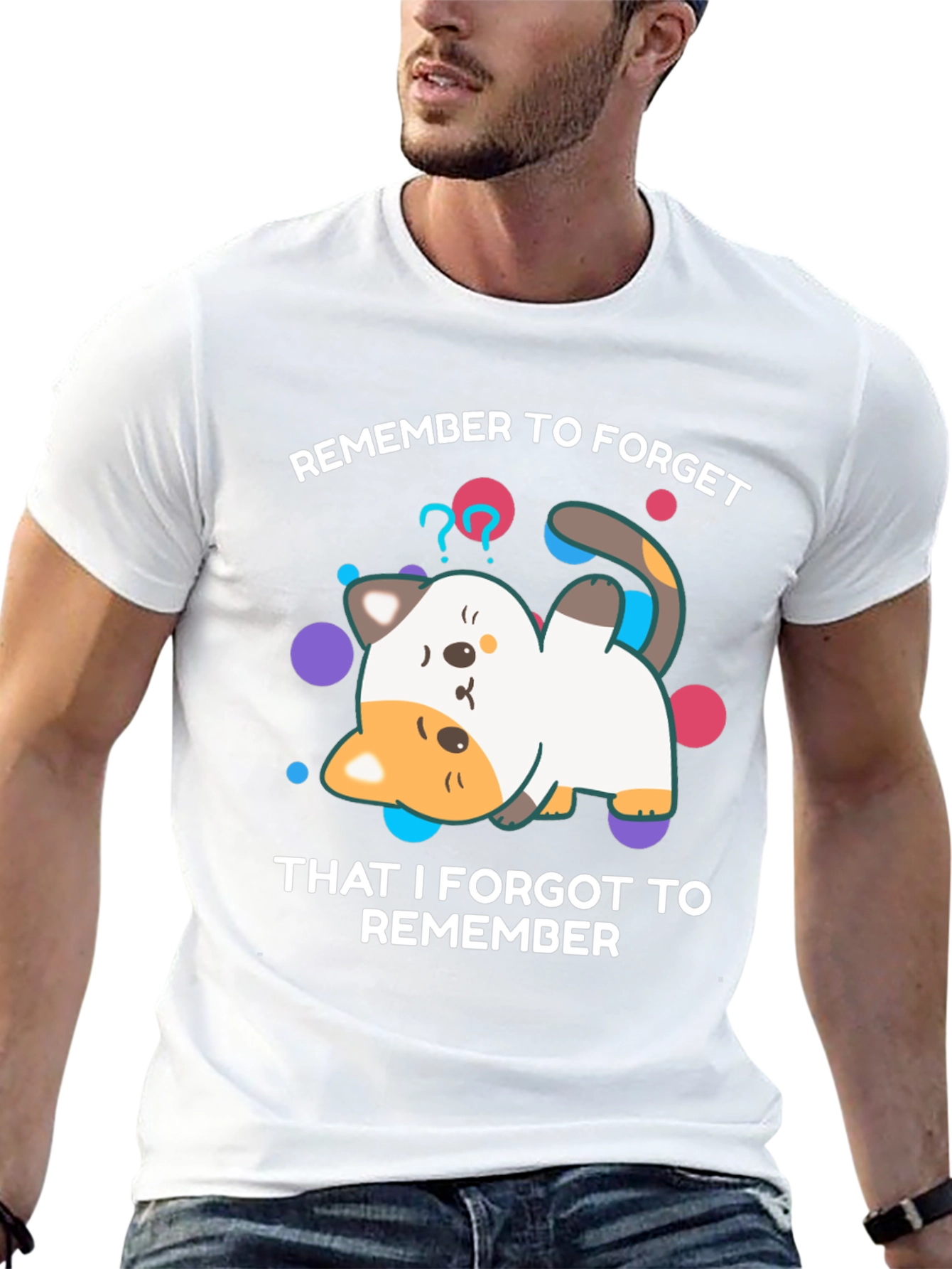 Forgetful Cat T-Shirt - Funny Graphic Tee
