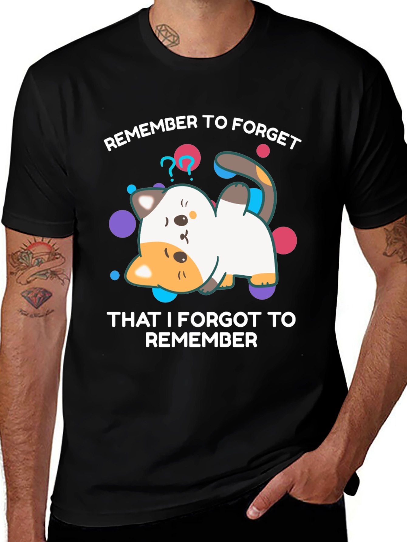 Forgetful Cat T-Shirt - Funny Graphic Tee