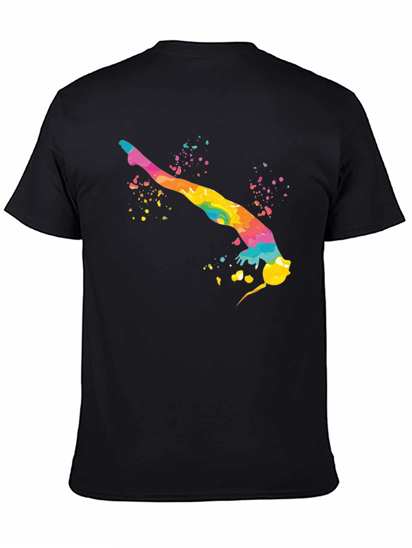 Rainbow Gymnast Black T-Shirt