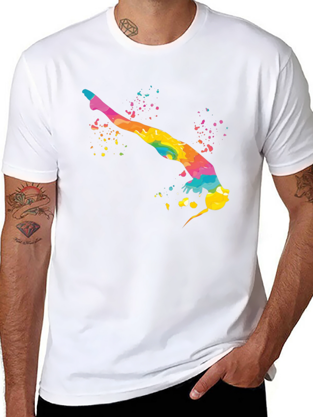 Rainbow Gymnast Black T-Shirt