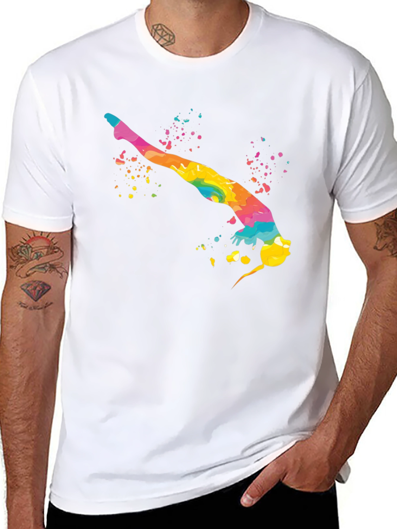 Rainbow Gymnast Black T-Shirt