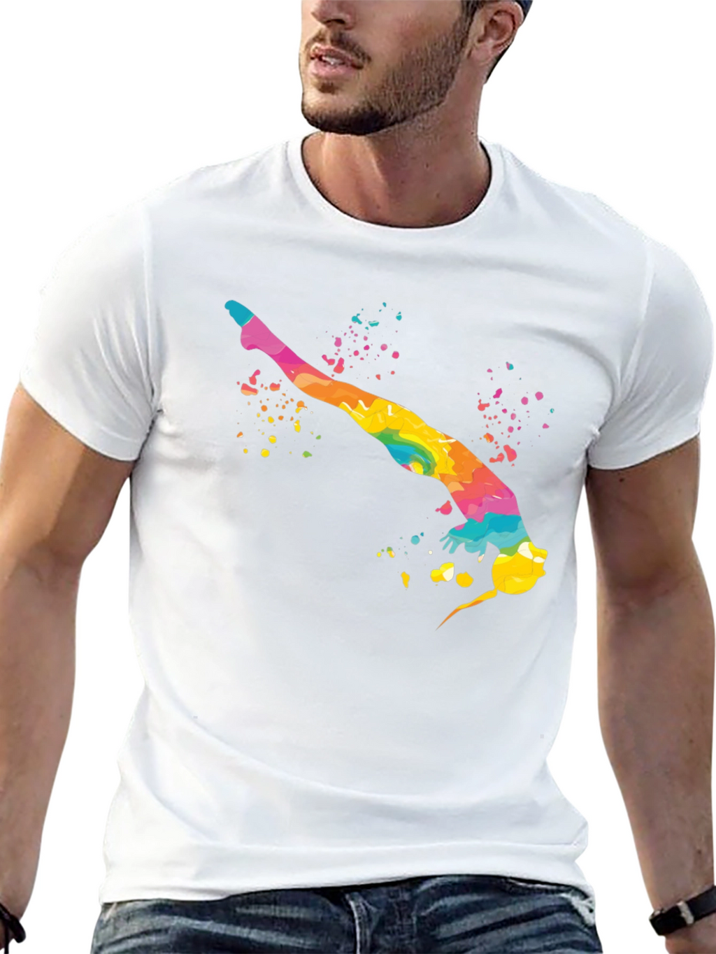 Rainbow Gymnast Black T-Shirt
