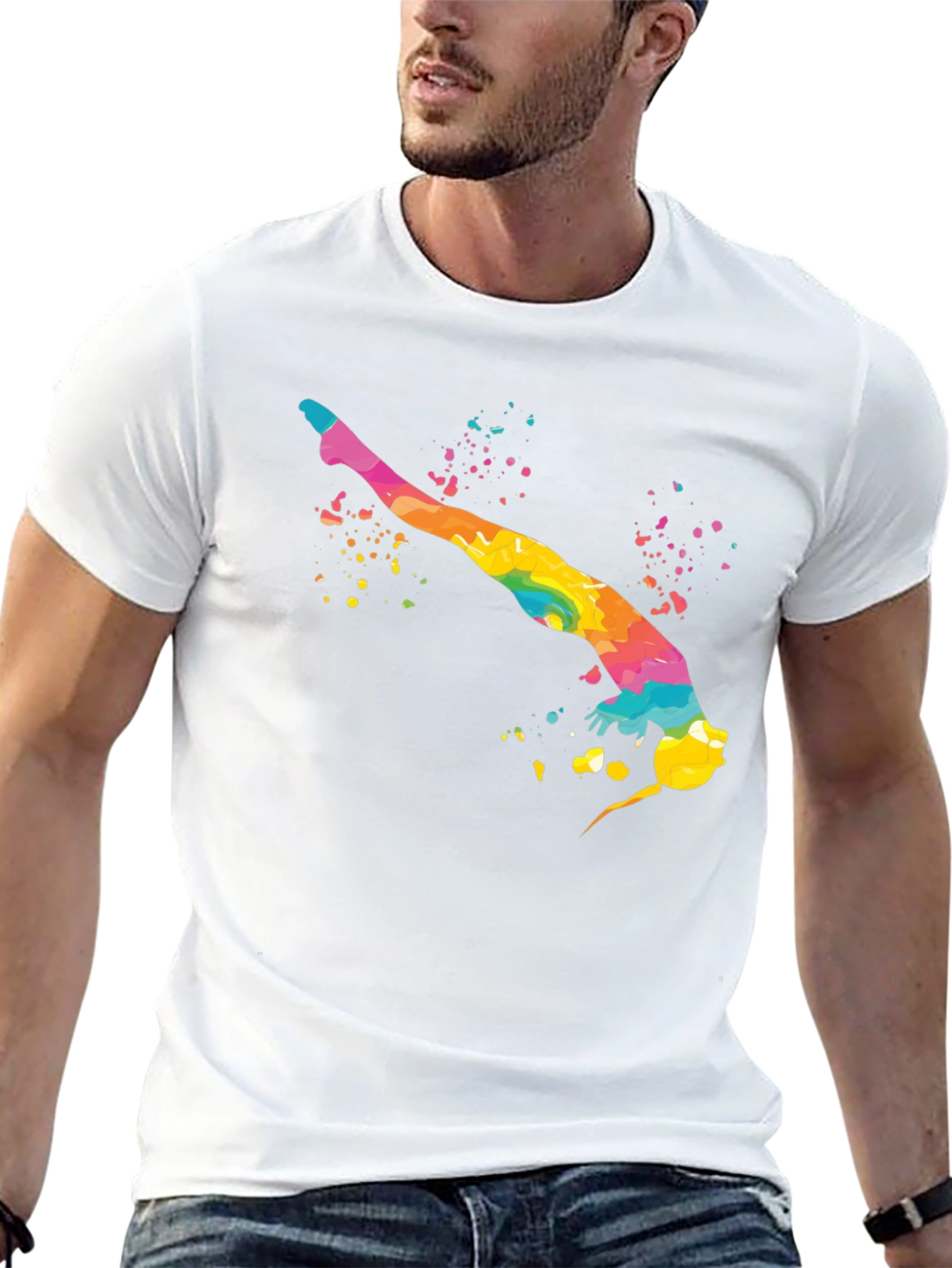 Rainbow Gymnast Black T-Shirt
