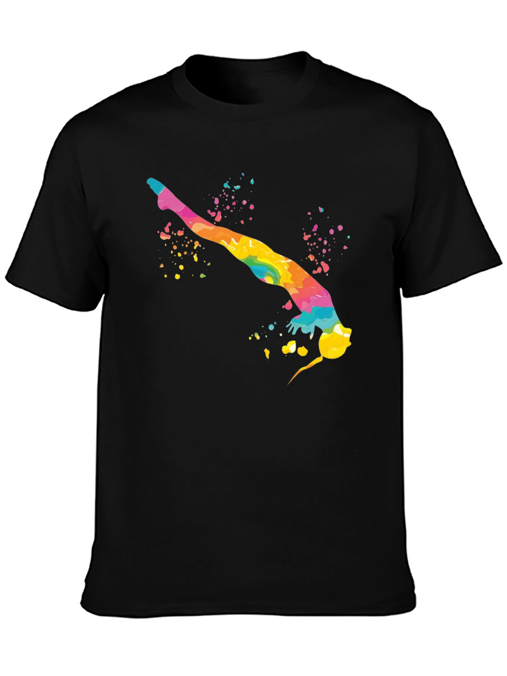 Rainbow Gymnast Black T-Shirt