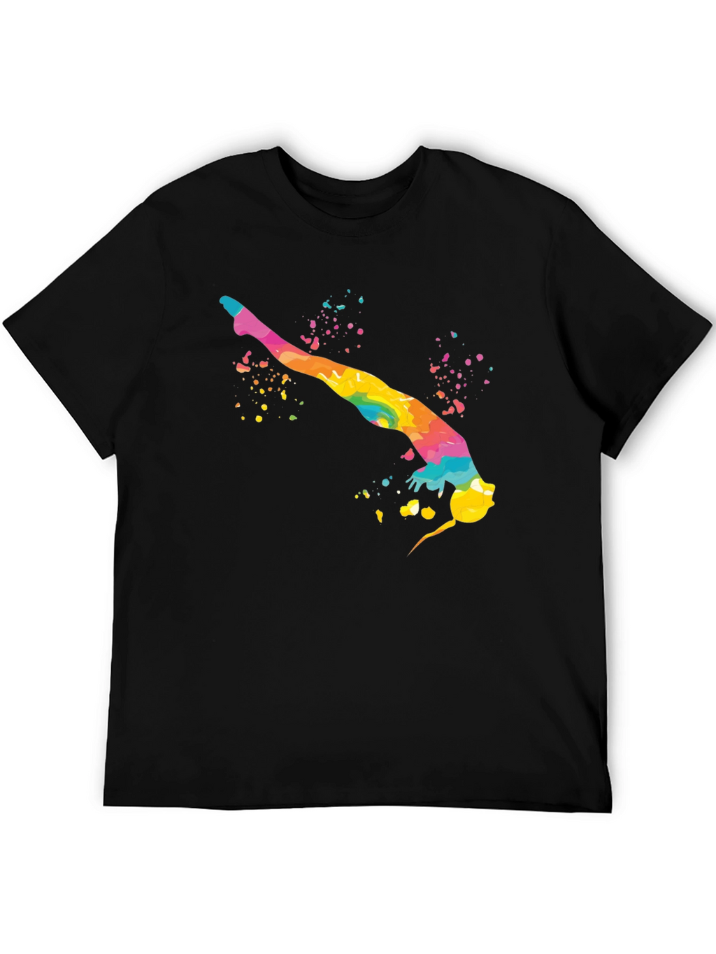 Rainbow Gymnast Black T-Shirt