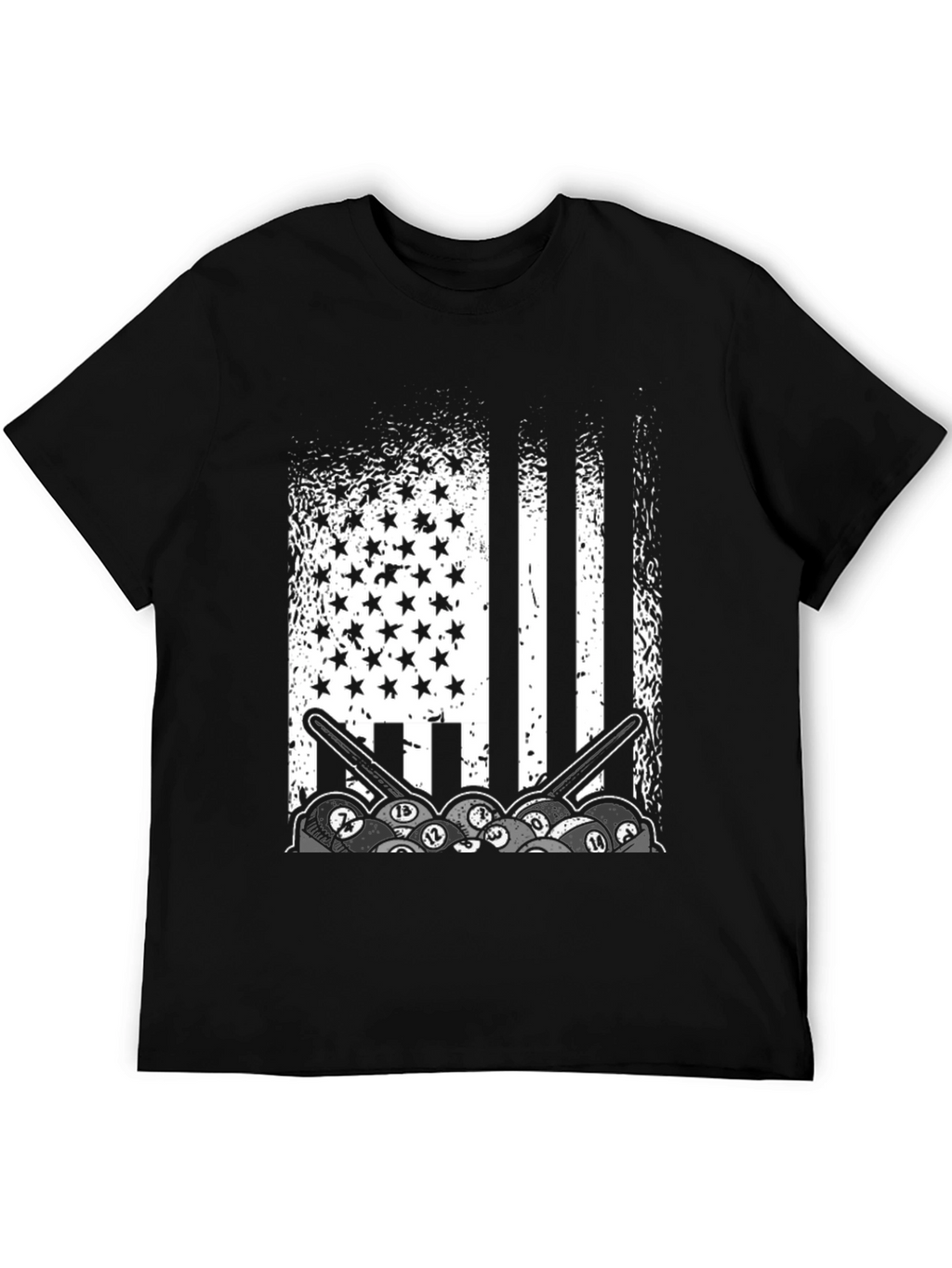 Patriotic Billiards T-Shirt - Stars Stripes and Pool Balls