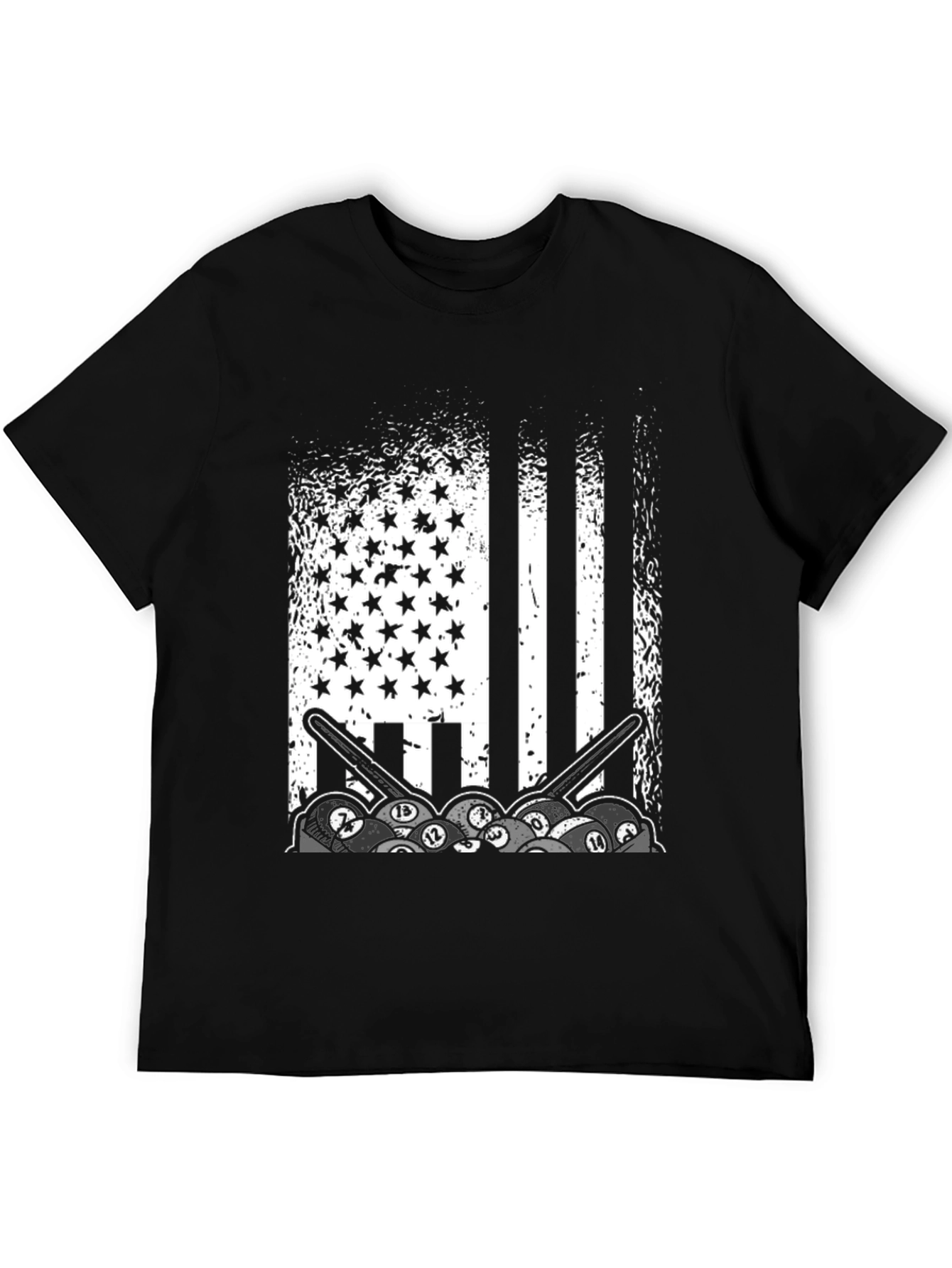 Patriotic Billiards T-Shirt - Stars Stripes and Pool Balls