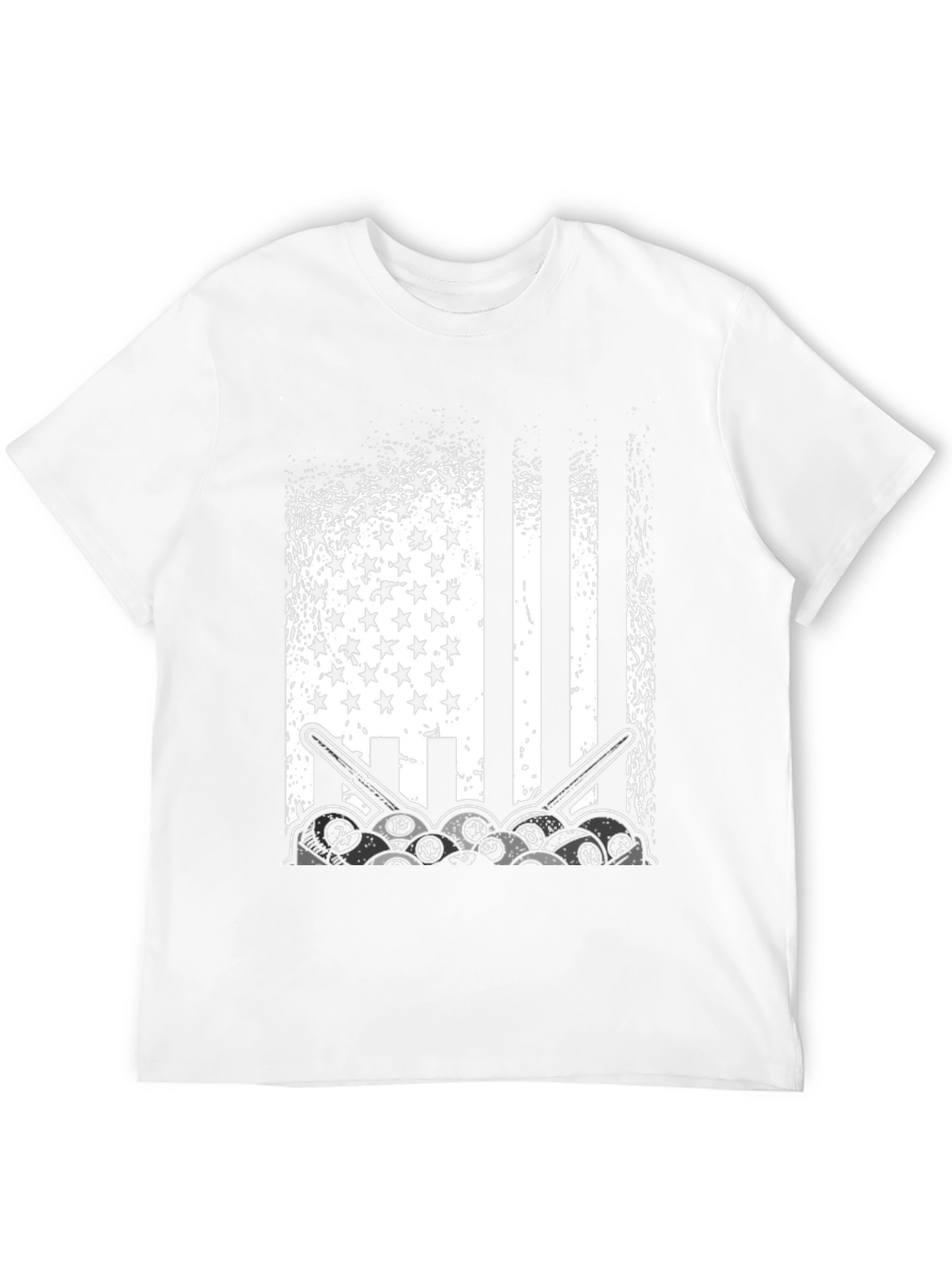 Patriotic Billiards T-Shirt - Stars Stripes and Pool Balls