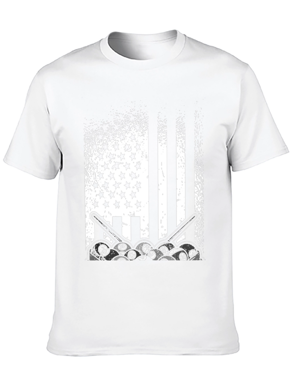 Patriotic Billiards T-Shirt - Stars Stripes and Pool Balls