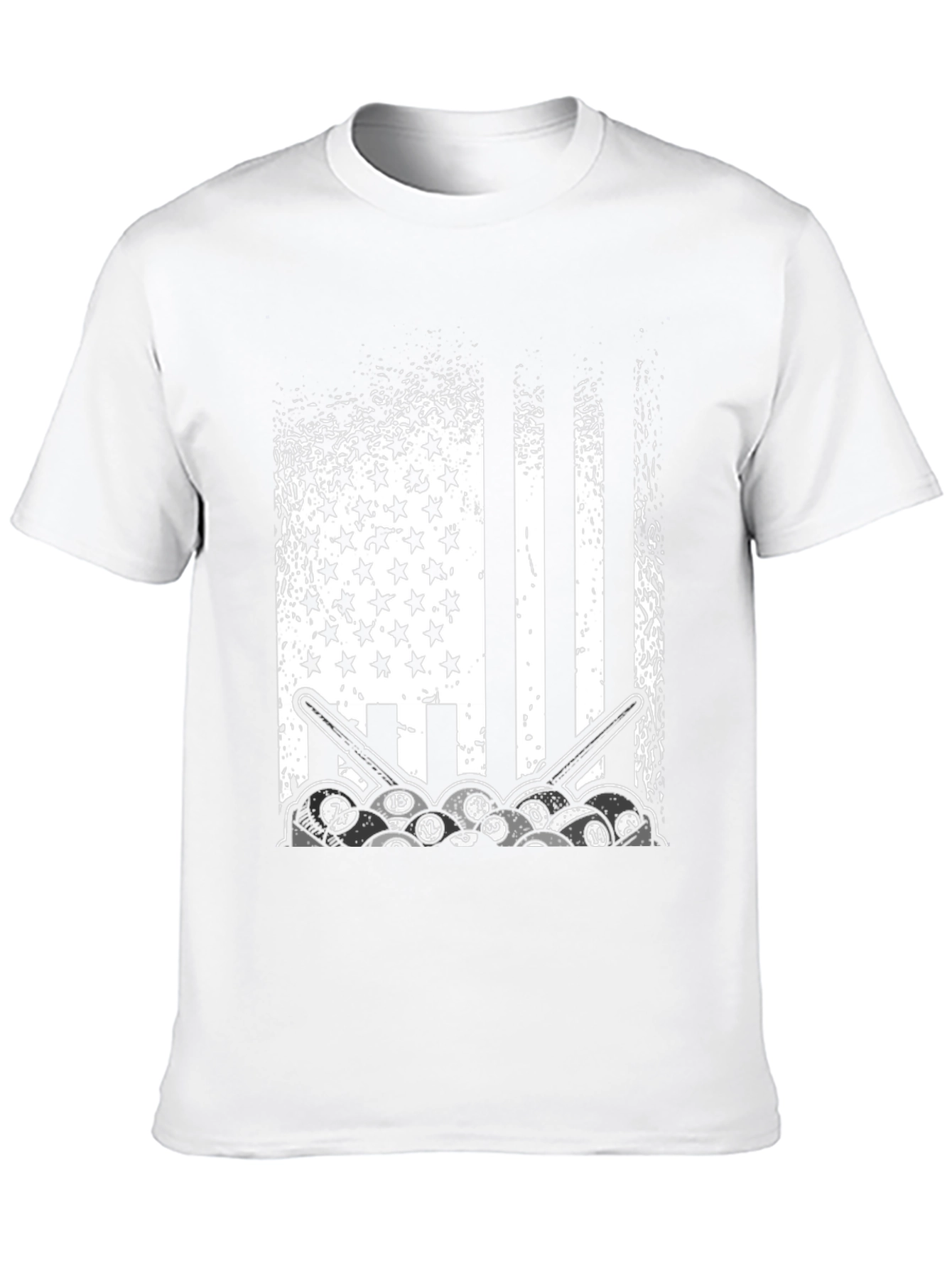 Patriotic Billiards T-Shirt - Stars Stripes and Pool Balls