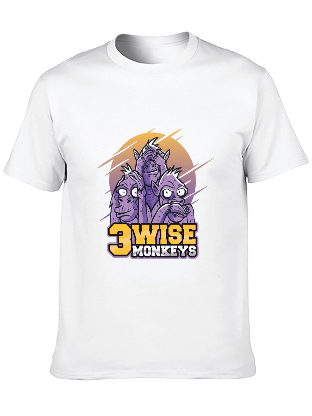 3 Wise Monkeys Graphic Print Black T-Shirt