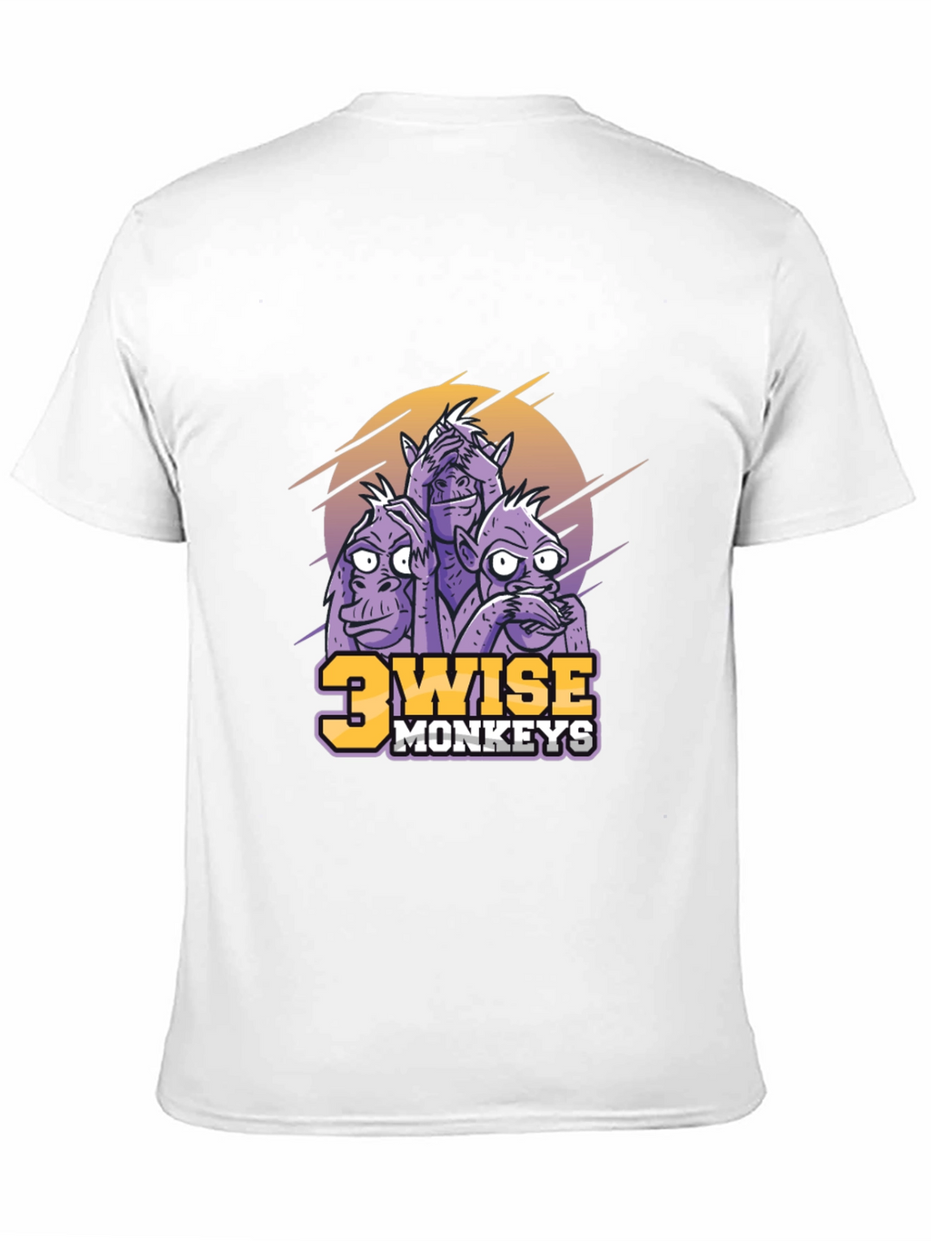 3 Wise Monkeys Graphic Print Black T-Shirt