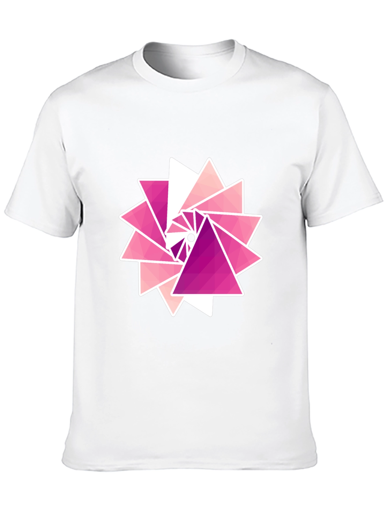 Geometric Triangle Burst Graphic Tee - Black