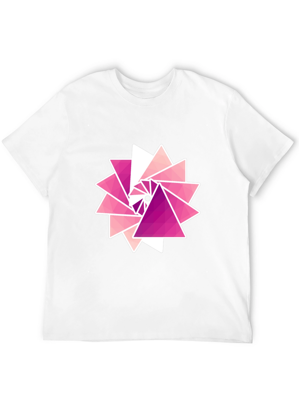 Geometric Triangle Burst Graphic Tee - Black