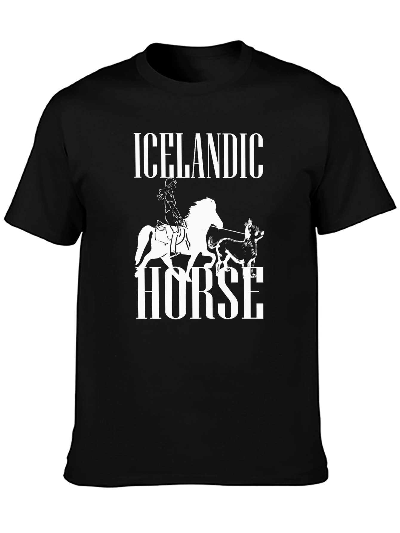 Icelandic Horse Graphic Tee - Unisex Black T-Shirt