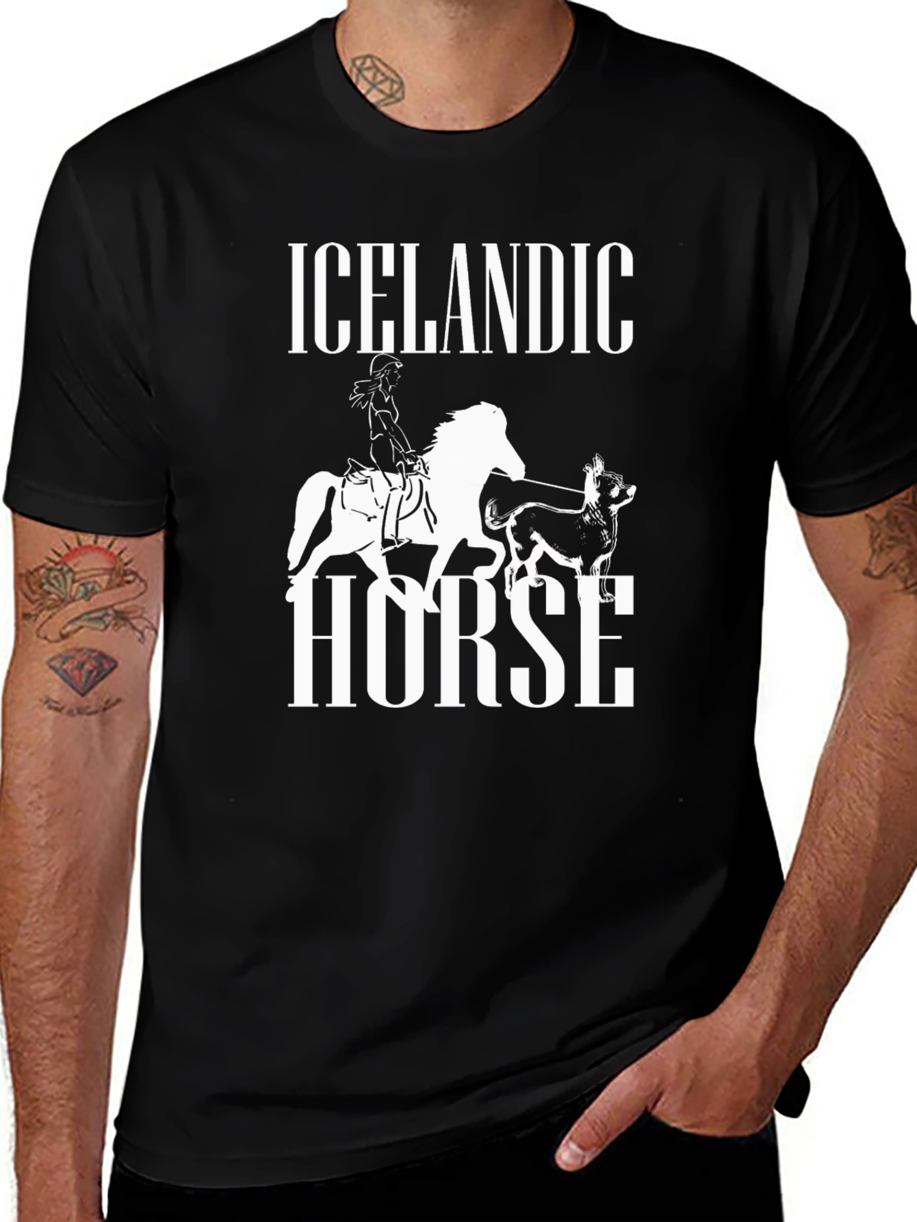 Icelandic Horse Graphic Tee - Unisex Black T-Shirt
